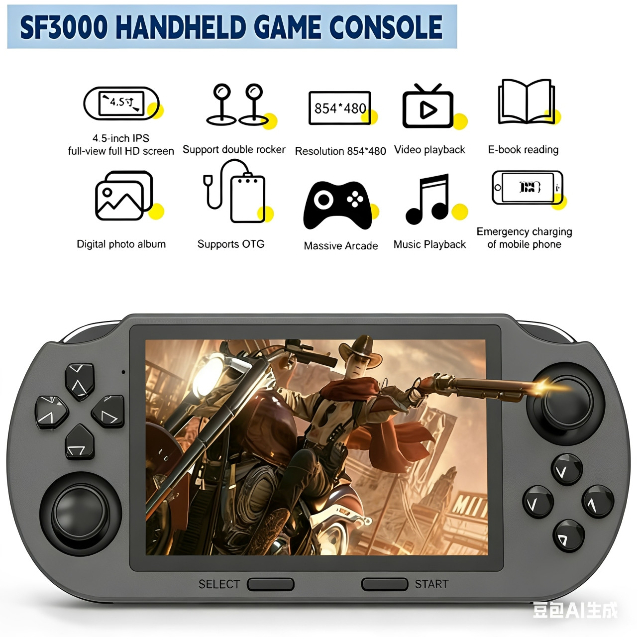 SF3000 Handheld Retro Game Console, IPS Video Game Console, Built-in 20000 Games