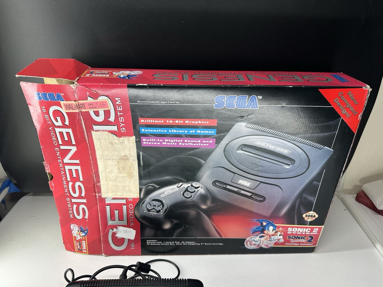 Sega Genesis Model 2 Console In Original Box Sonic 2 Model RARE Not Tested