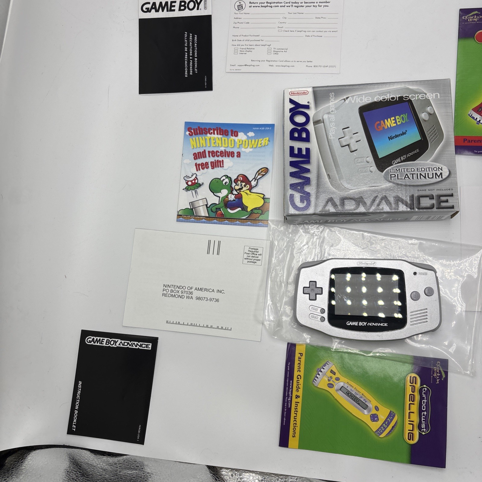Nintendo Game Boy Advance GBA Console Limited Edition Platinum