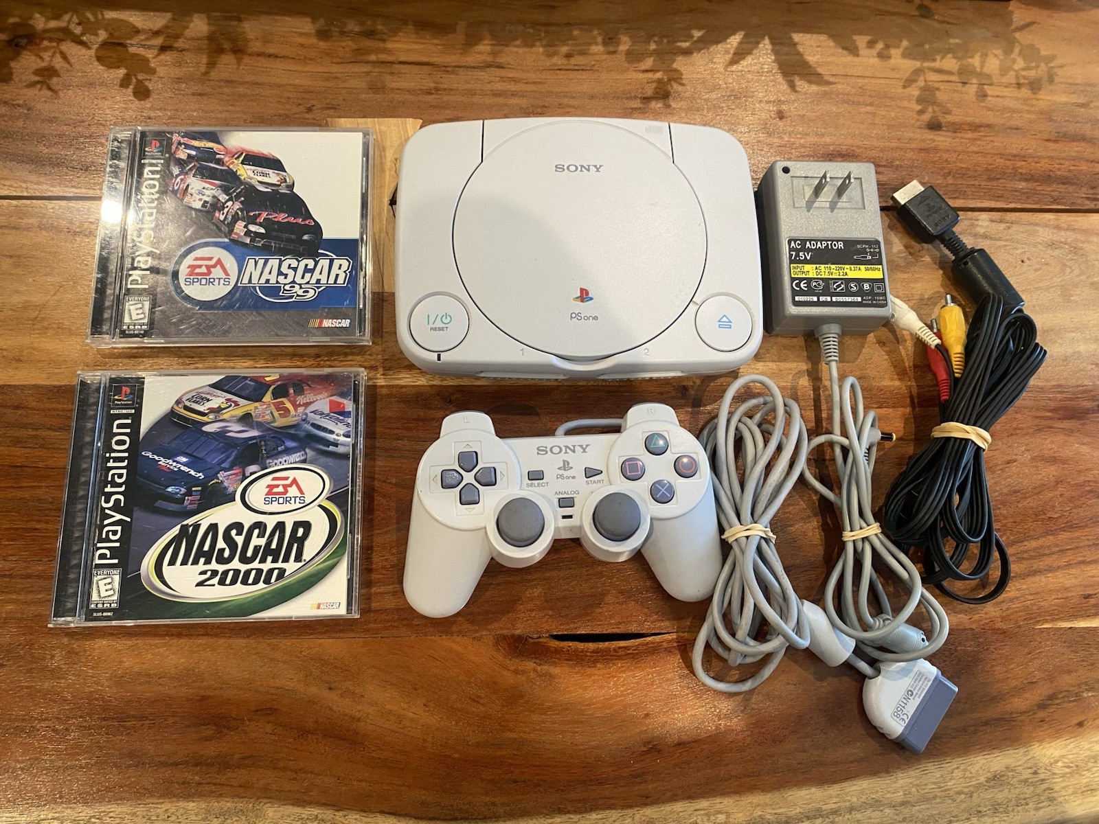 Sony PlayStation PS1 PSOne Console + (2) NASCAR Racing Games Bundle – TESTED!