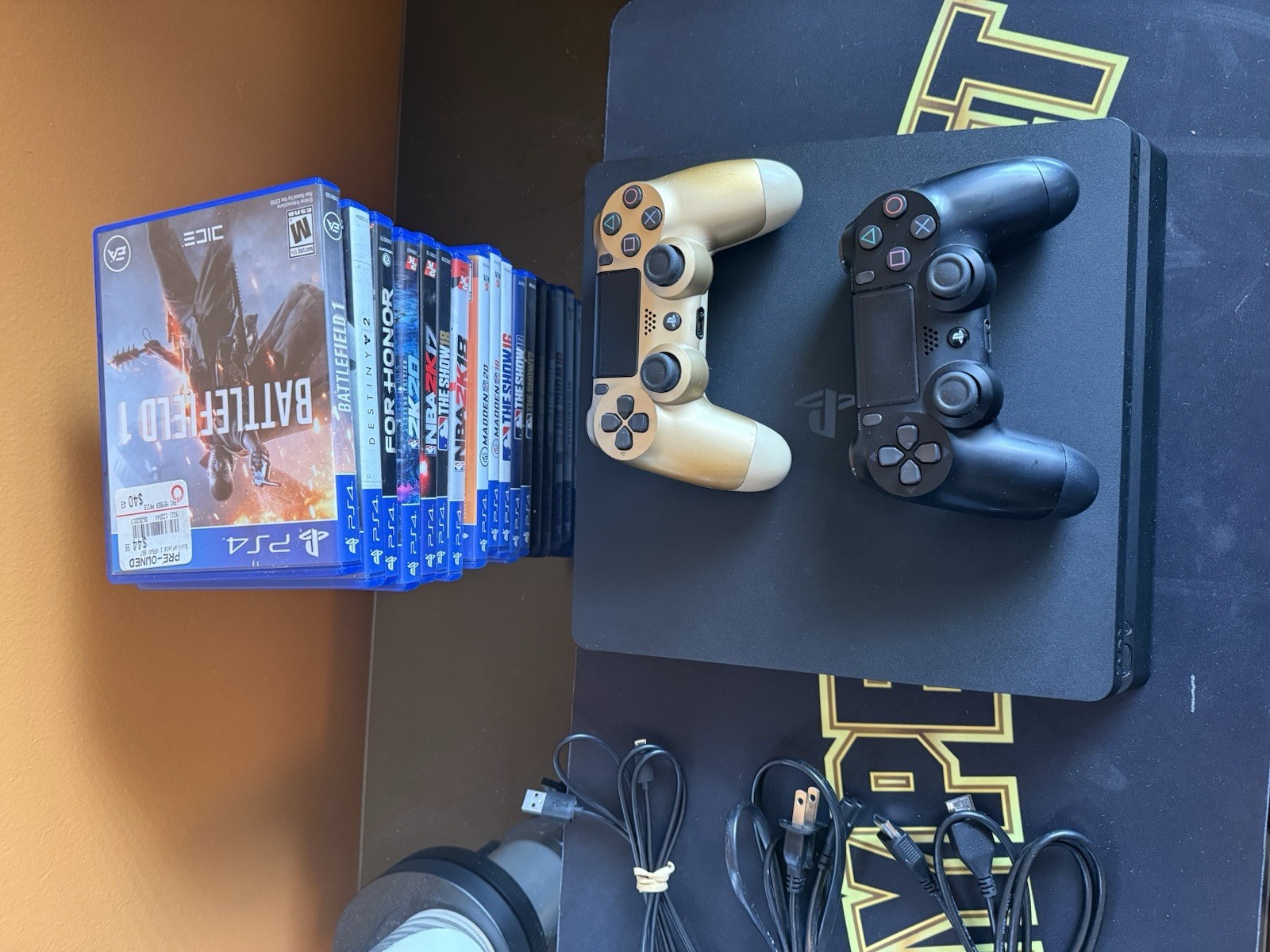 Sony PlayStation 4 500GB Console Bundle 12 Games 2 Controllers All Wires Working