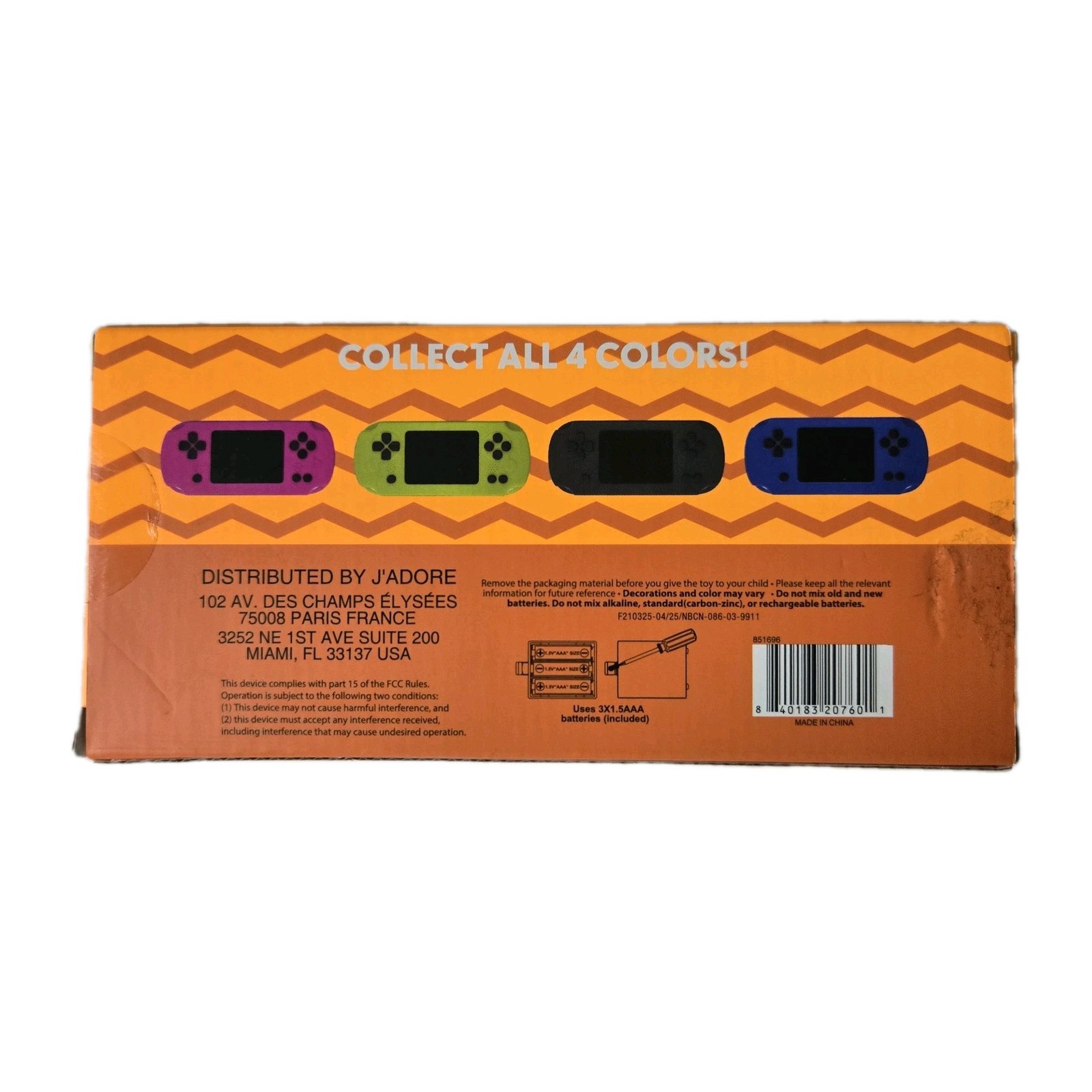 J’adore Next Level Handheld Retro Arcade Black 100 Games 3Y+ New Open Box