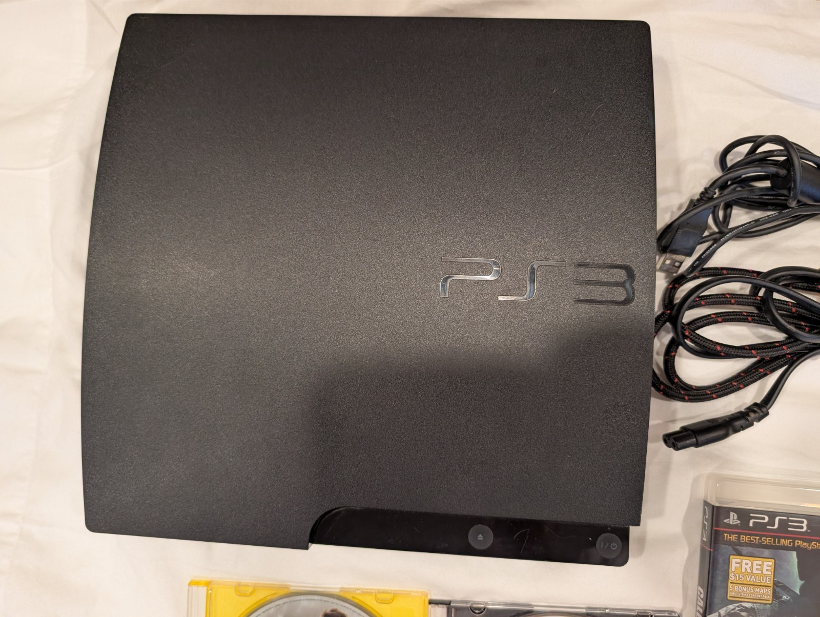 PS3 CECH-3001A 160GB Console 2 Controllers 15 Games TESTED