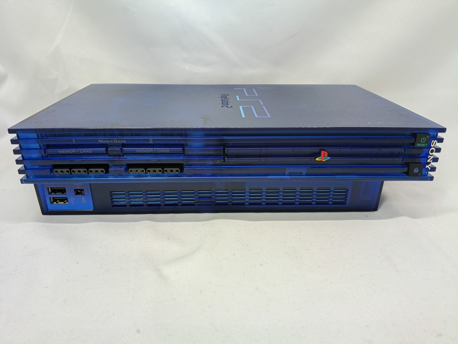PS2 Ocean Blue Console Controller Stand Playstation2 SCPH-37000 NTSC-J Tested