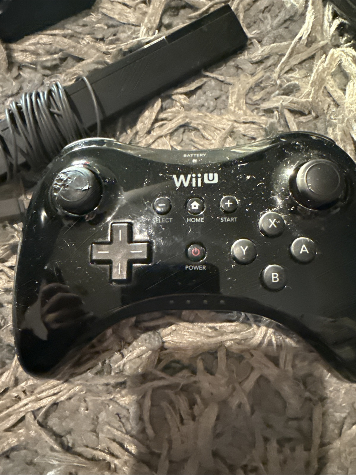 Nintendo Wii U Black Console WUP-101 (02), Gamepad, Game, & Wires Bundle Tested