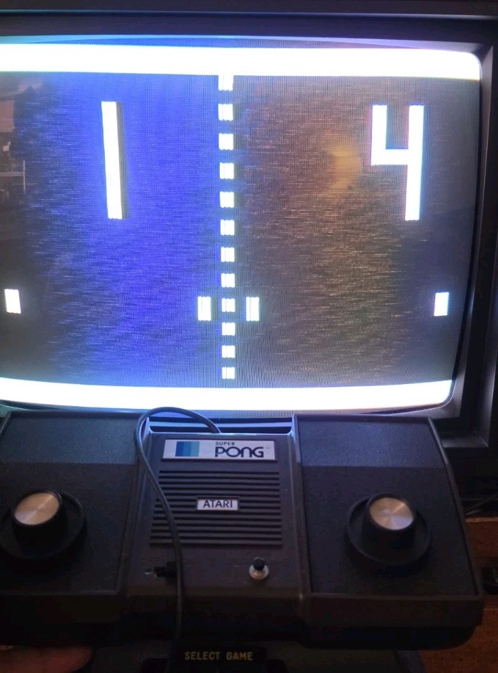 Vintage Atari SUPER Pong type tabletop Arcade video game TV console WORKS