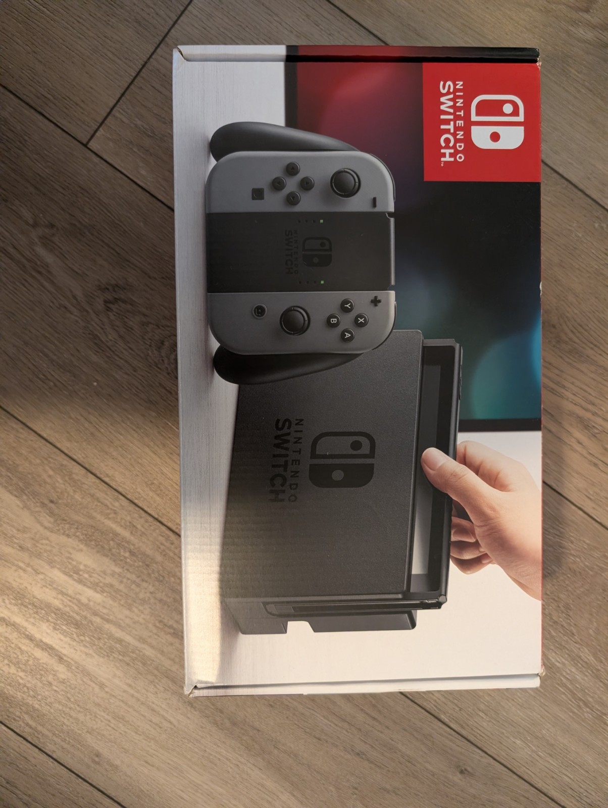 CIB Nintendo Switch V1.0 HAC-001 32GB Console Gray Joy‑Con 2 xtra charge dock