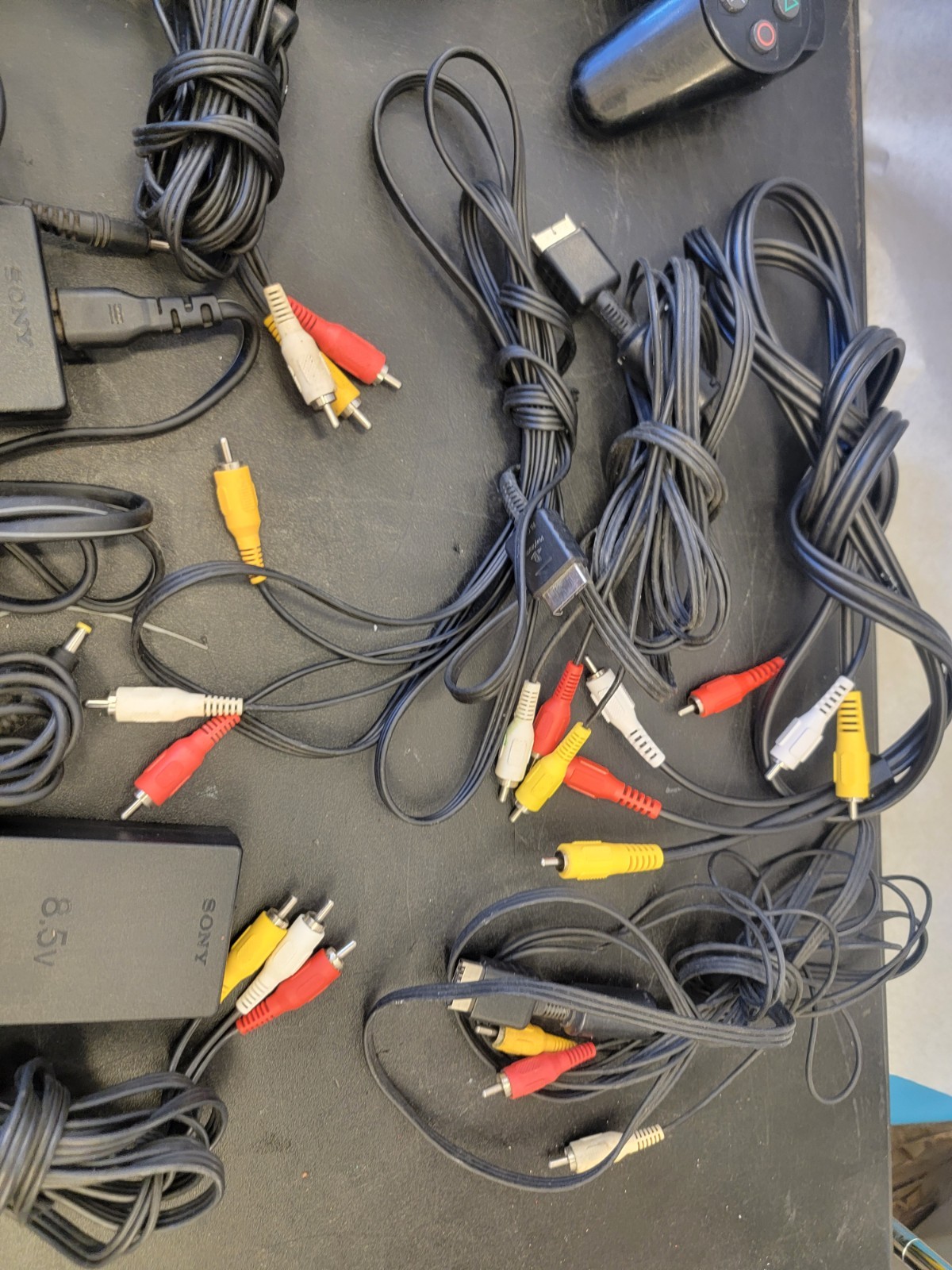 Lot Bundle PS2 (Untested) 4 Controllers 6 PS2 OEM A/V Cable 4 Power Supply OEM