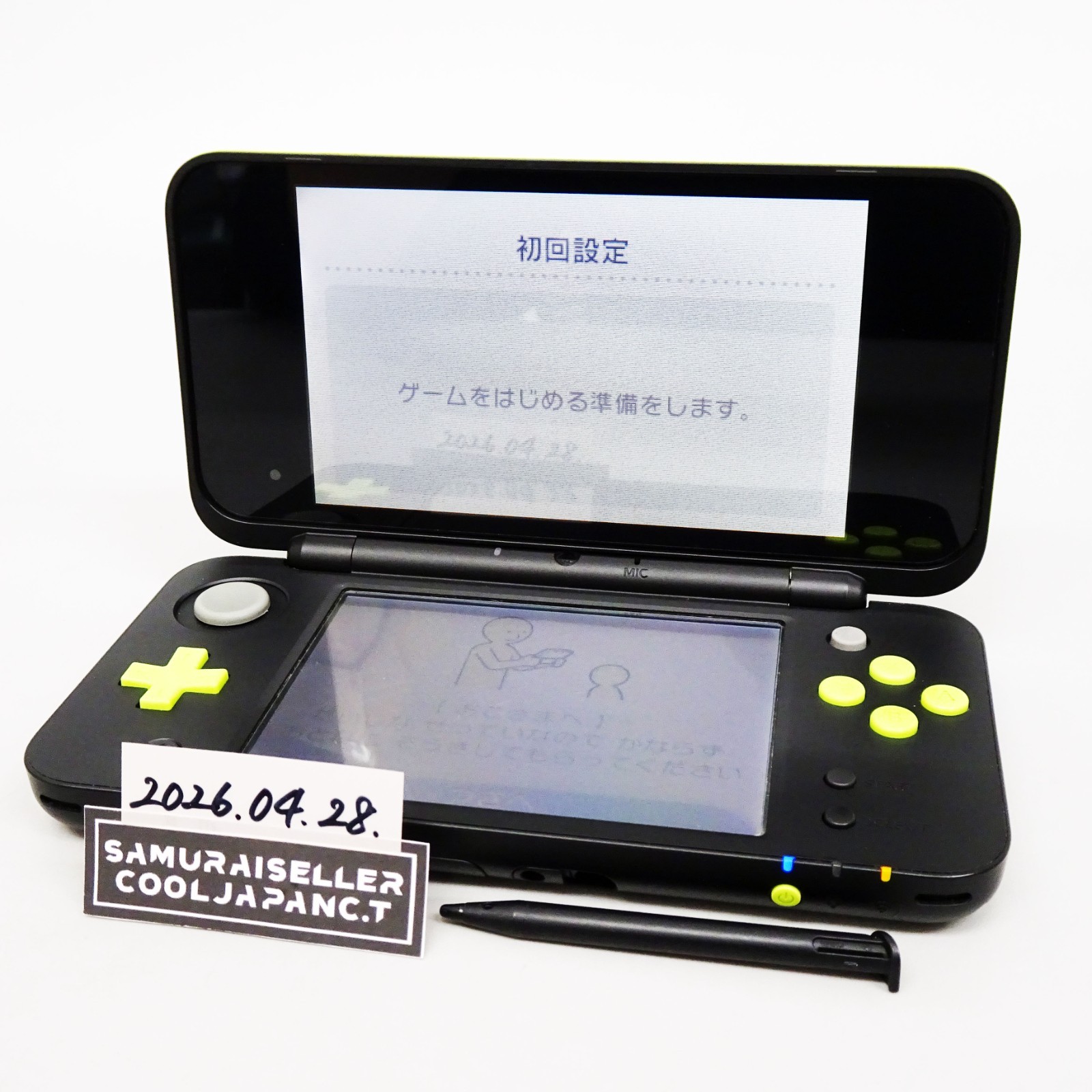New Nintendo 2DS LL XL Black Lime Console Handheld System Japan Tested