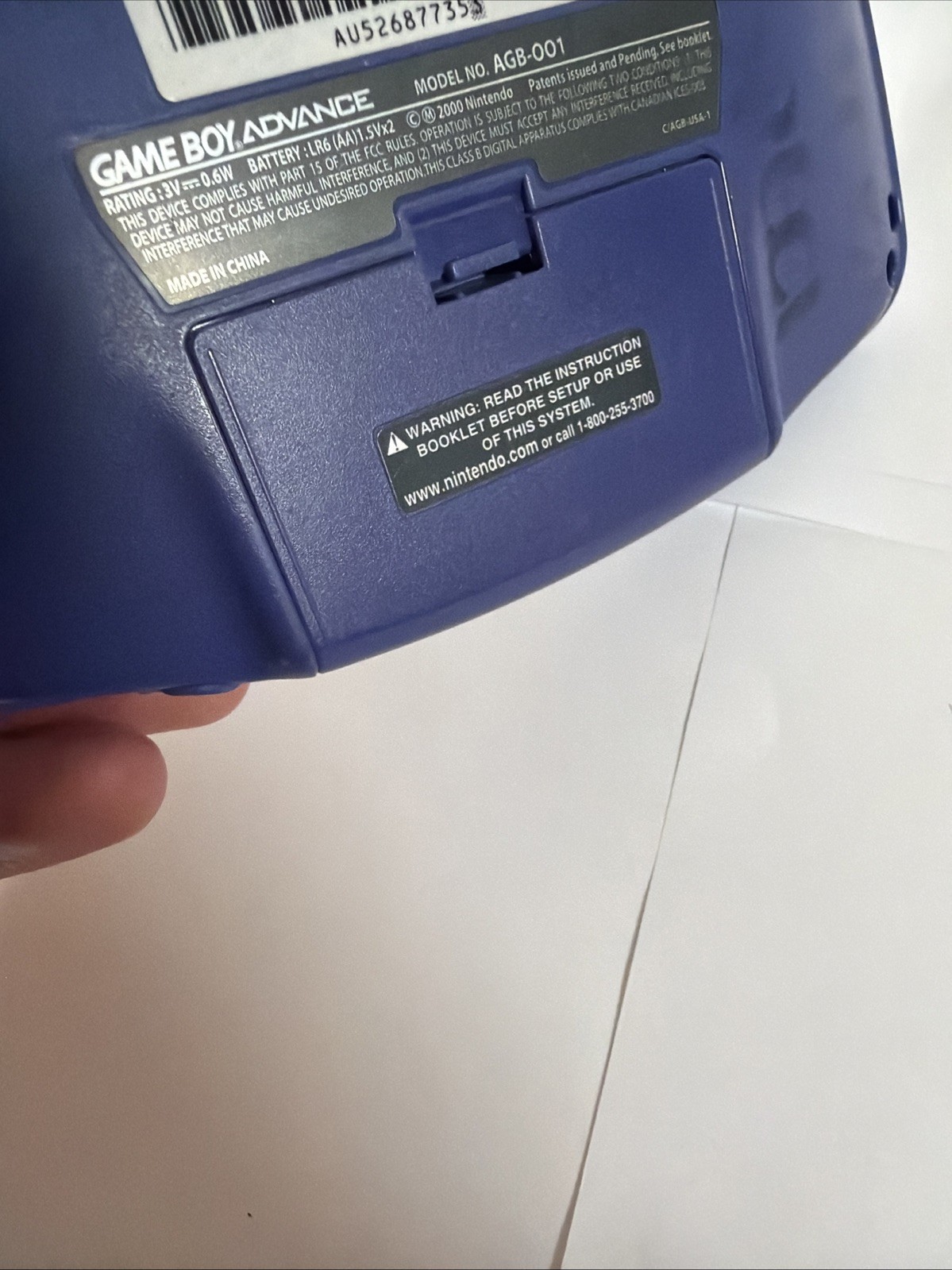 MINT Game Boy Advance Indigo – AGB-001 Nintendo Console – Tested/Working