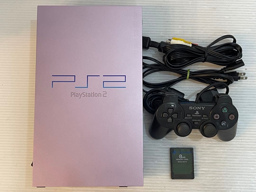 Sony PlayStation 2 PS2 SCPH-50000 Console Set Sakura Pink Limited Color