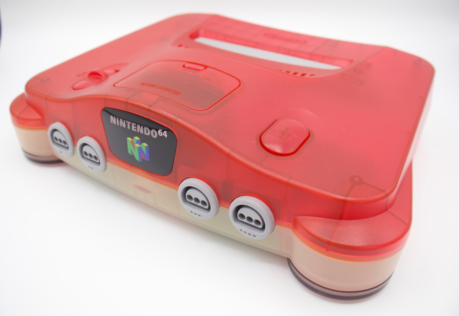 Nintendo 64 Clear Red Console Controller Set Tested Japan N64 OEM Authentic
