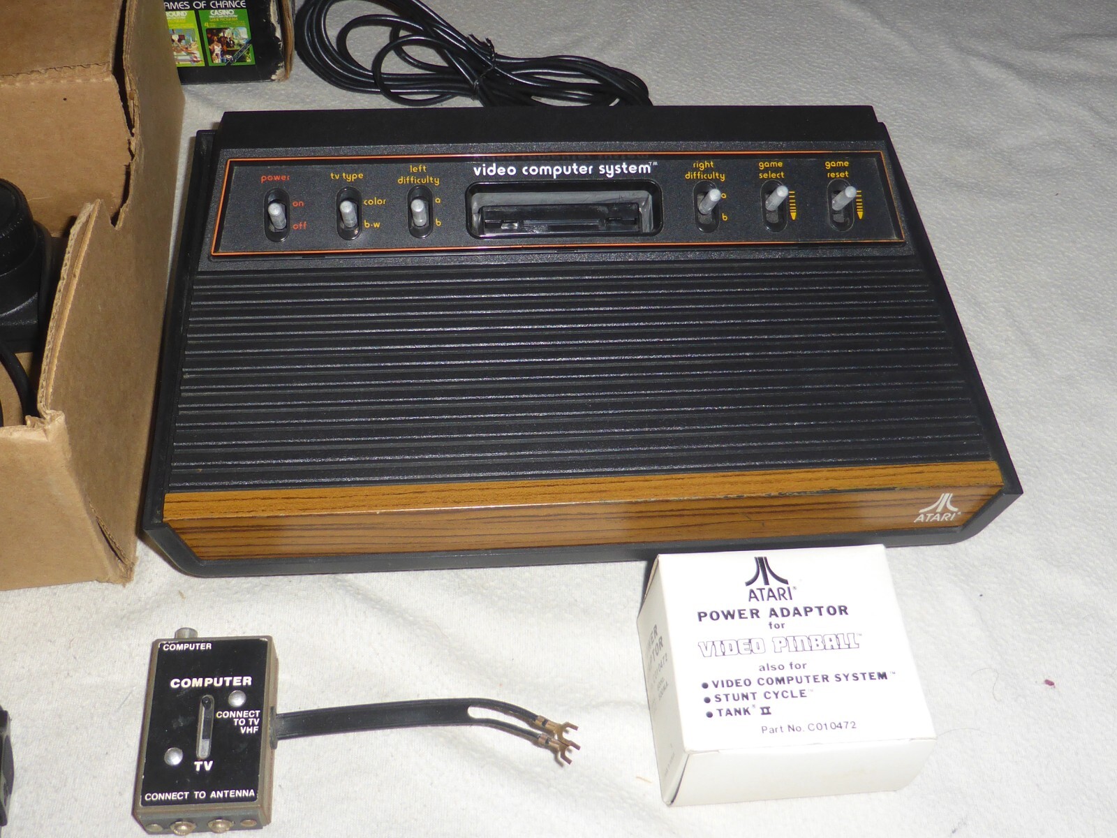 ATARI 2600 VIDEO COMPUTER SYSTEM FACTORY RECONDITIONED CX-2600 W BOX TAIWAN