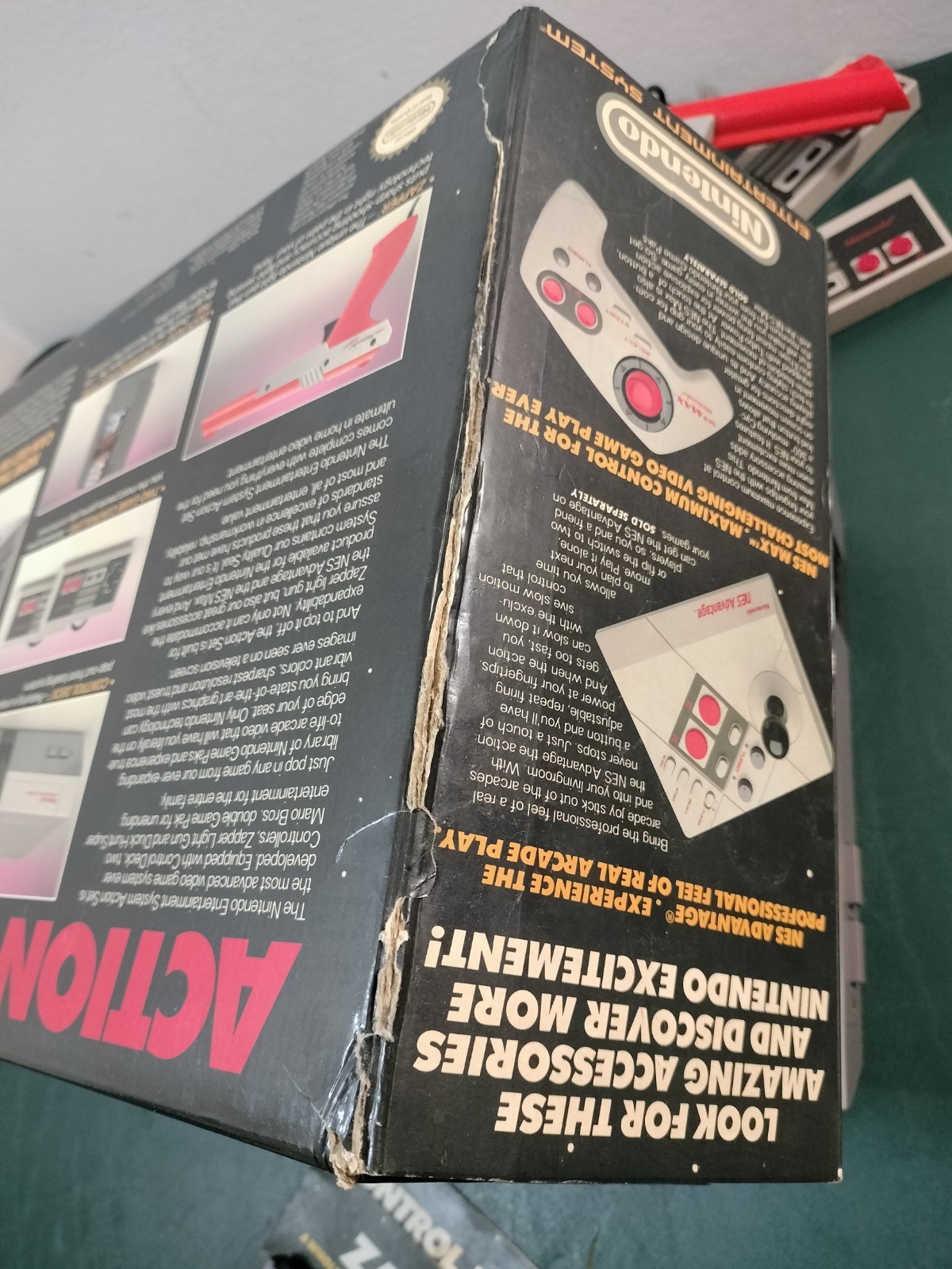Nintendo NES Action Set Console Complete In Box NES-001 CIB Tested 1985 Orange
