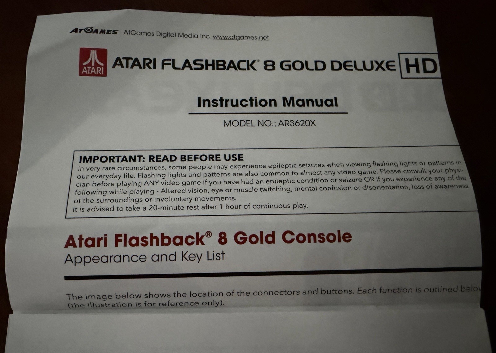 Atari Flashback 8 Gold Deluxe Anniversary Ed HD Console W/Wireless Controllers