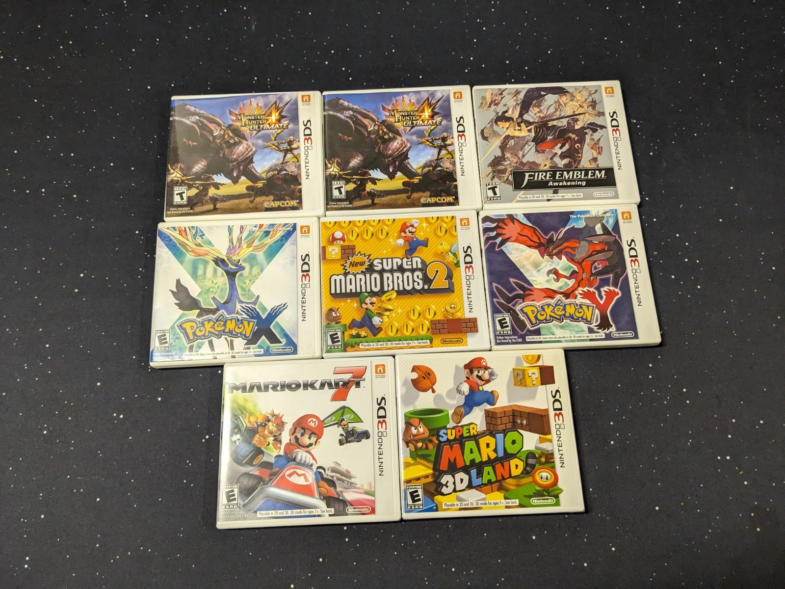 Nintendo 3DS Lot Mario Land Bros 2 Kart 7 Pokemon X Y Fire Emblem Monster Hunter