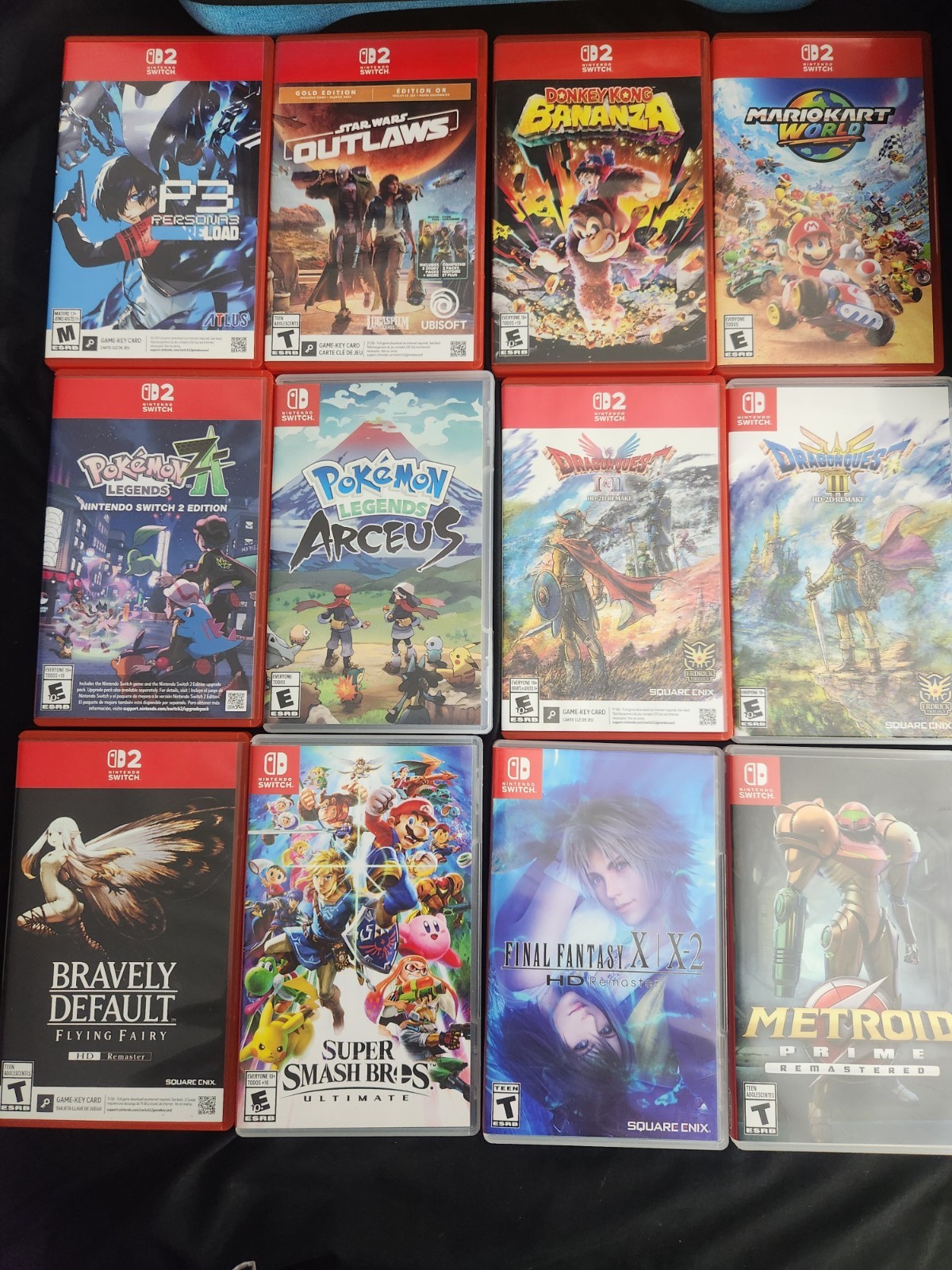 Nintendo Switch Gray Console w/ Pro Controller, Case, Grip, 10 Games