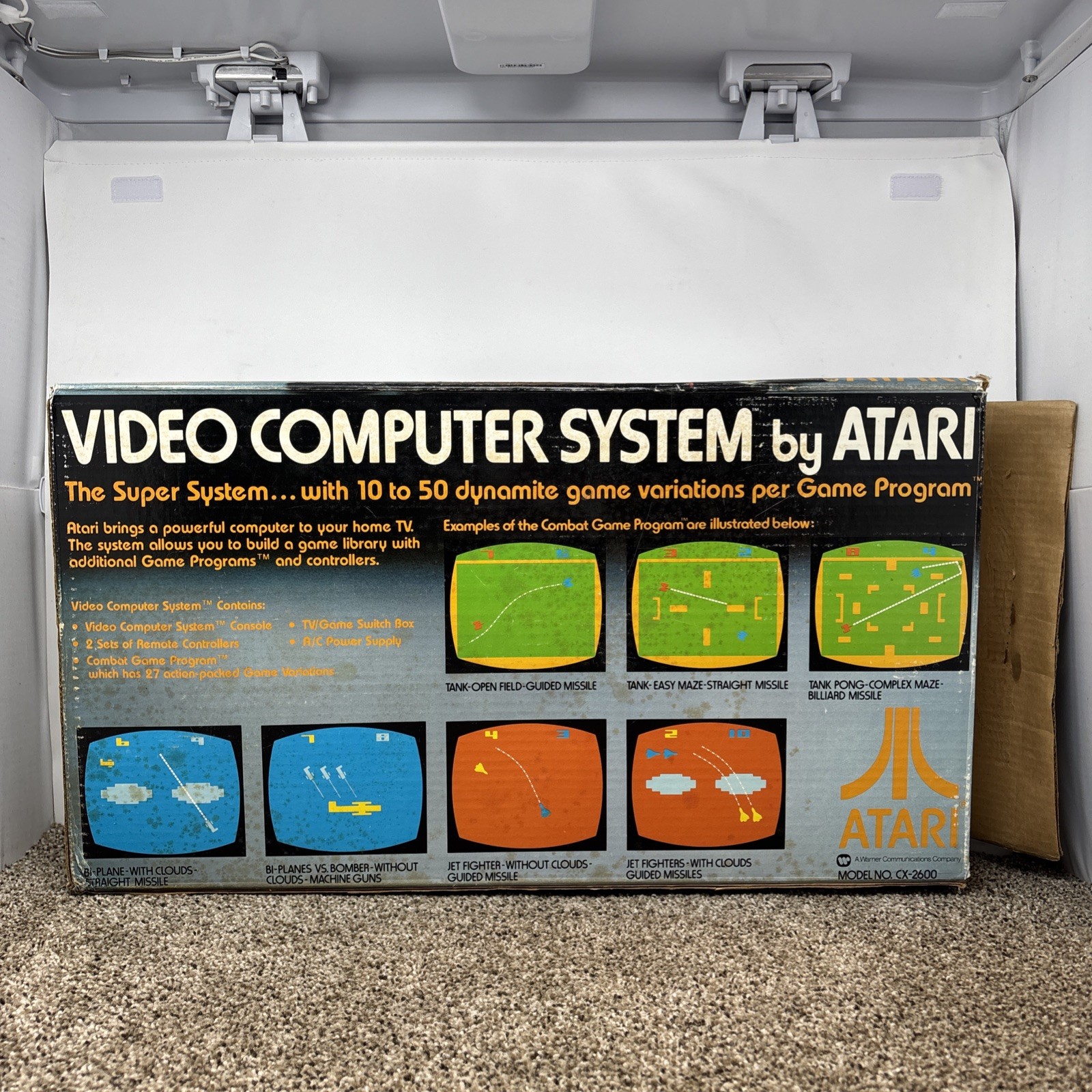 Atari 2600 Heavy Sixer Console In Box Chess Piece Box Tested Works Bundle