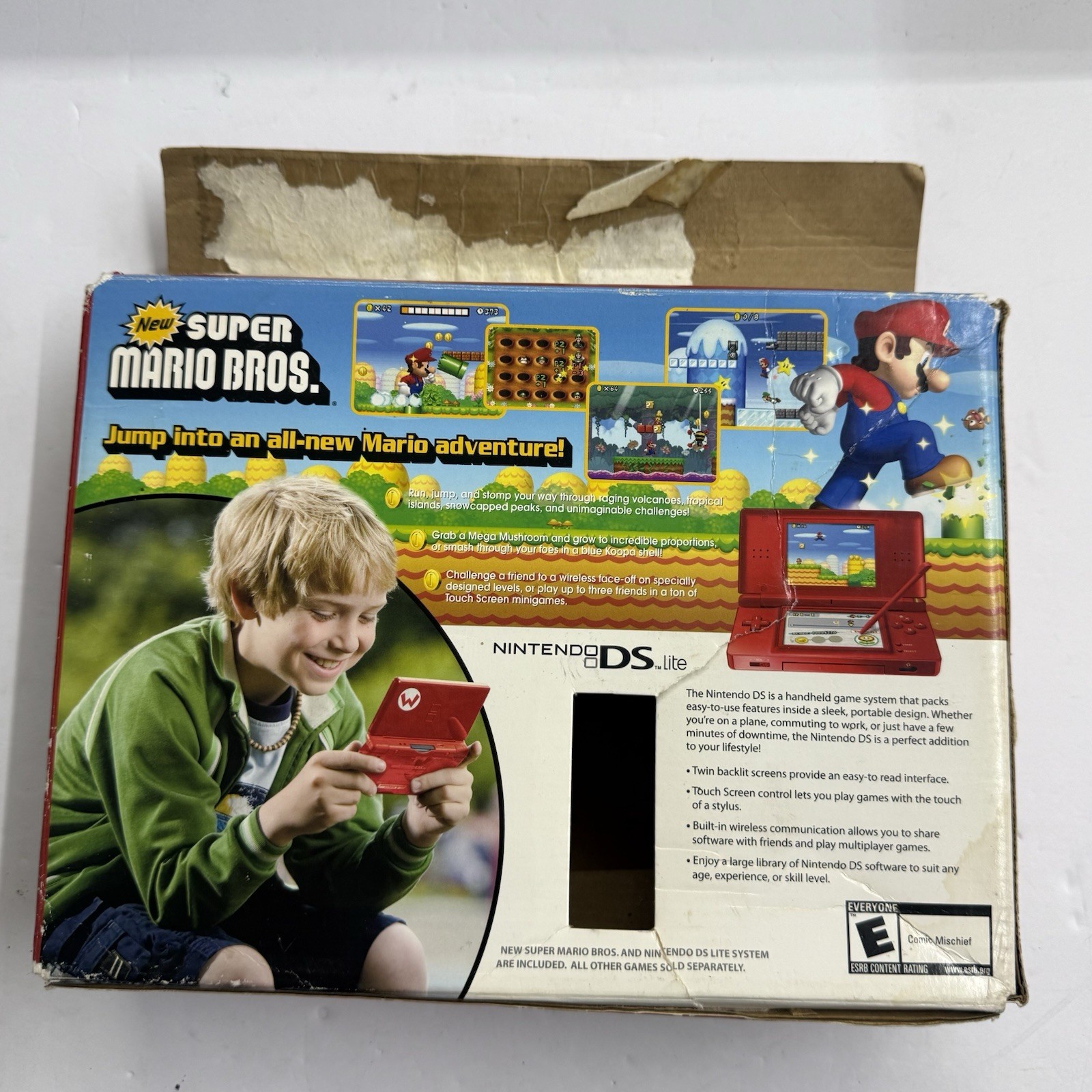 Box Only – Nintendo DS Lite Super Mario Bros Red Big Box Bundle Not Complete