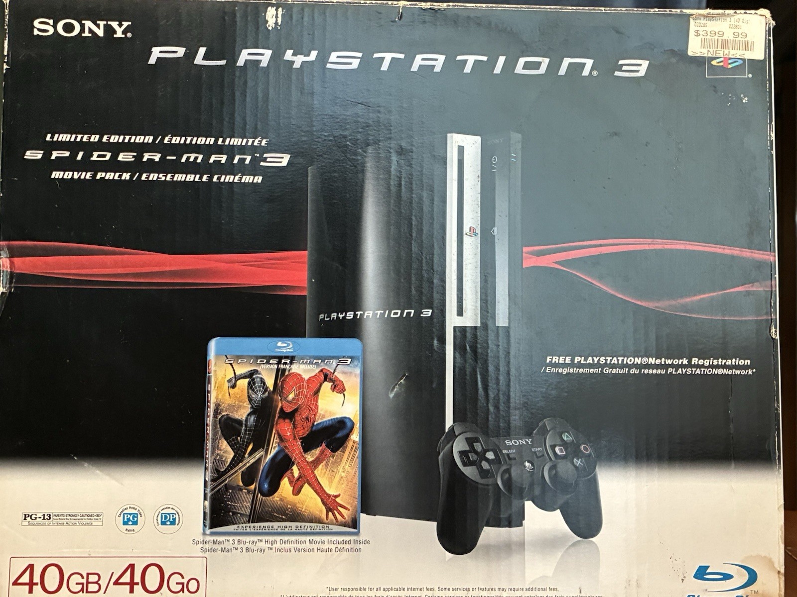 Sony PlayStation 3 Phat TESTED WORKS 40GB Black w/ DualShock, Spider-Man 3
