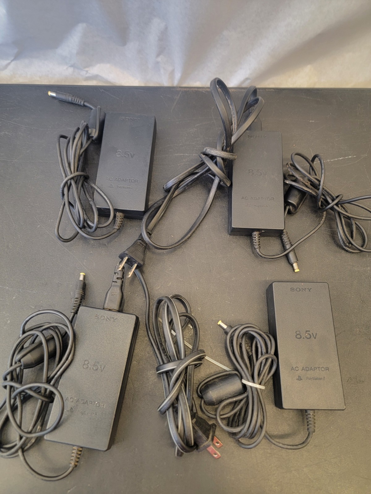 Lot Bundle PS2 (Untested) 4 Controllers 6 PS2 OEM A/V Cable 4 Power Supply OEM