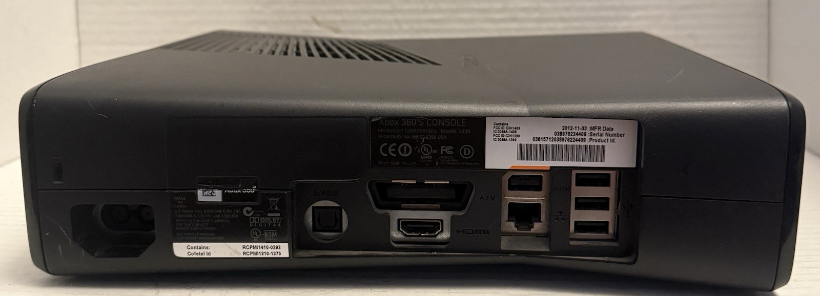 Microsoft Xbox 360 Console 250GB – Matte Black w Controller & All Wires – Tested