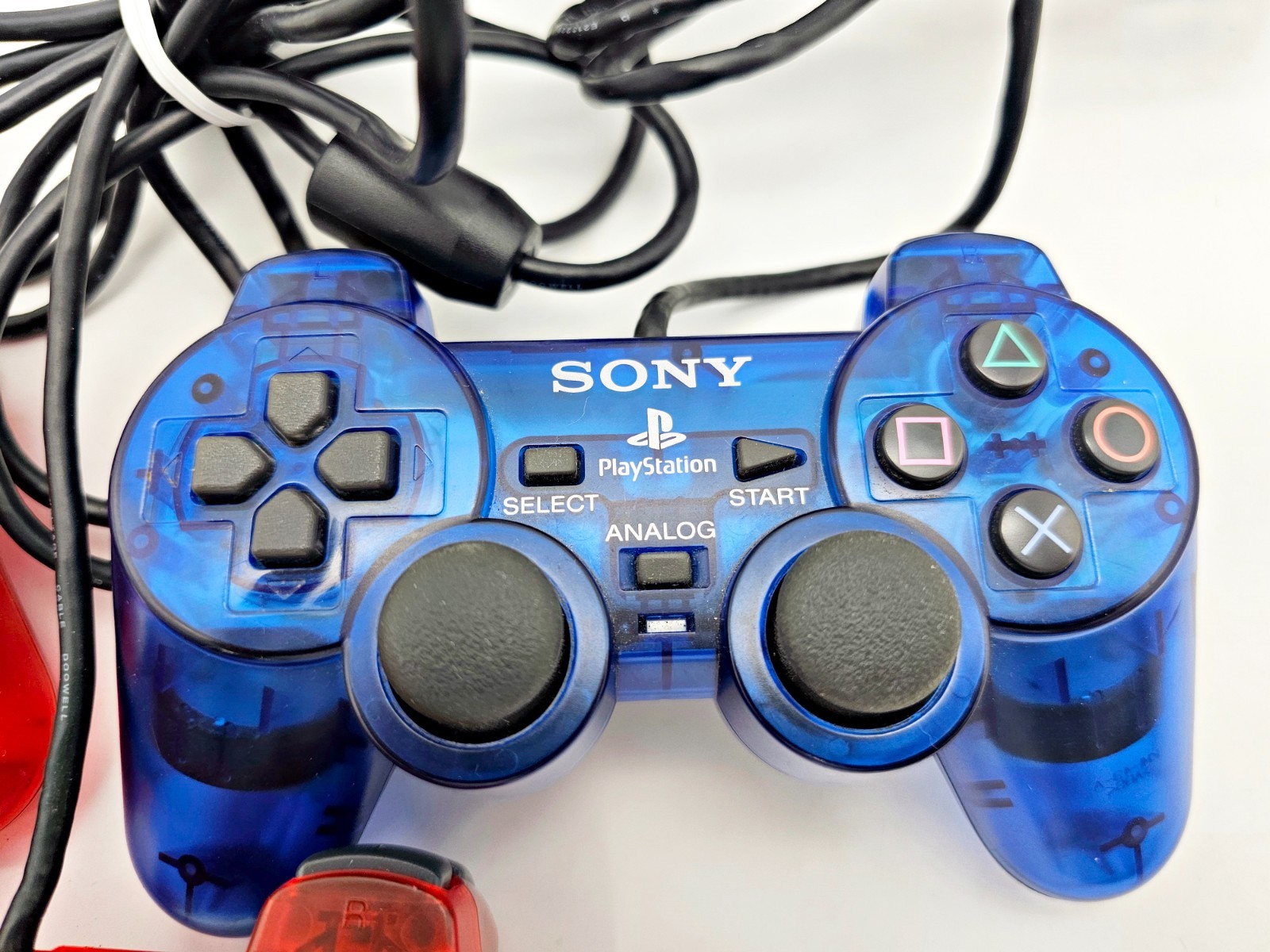 Playstation 2 Controller OEM 3pc Lot Red Blue