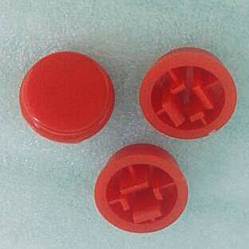 2x Tactile Red Push Button Switch Momentary Tact & Cap ay