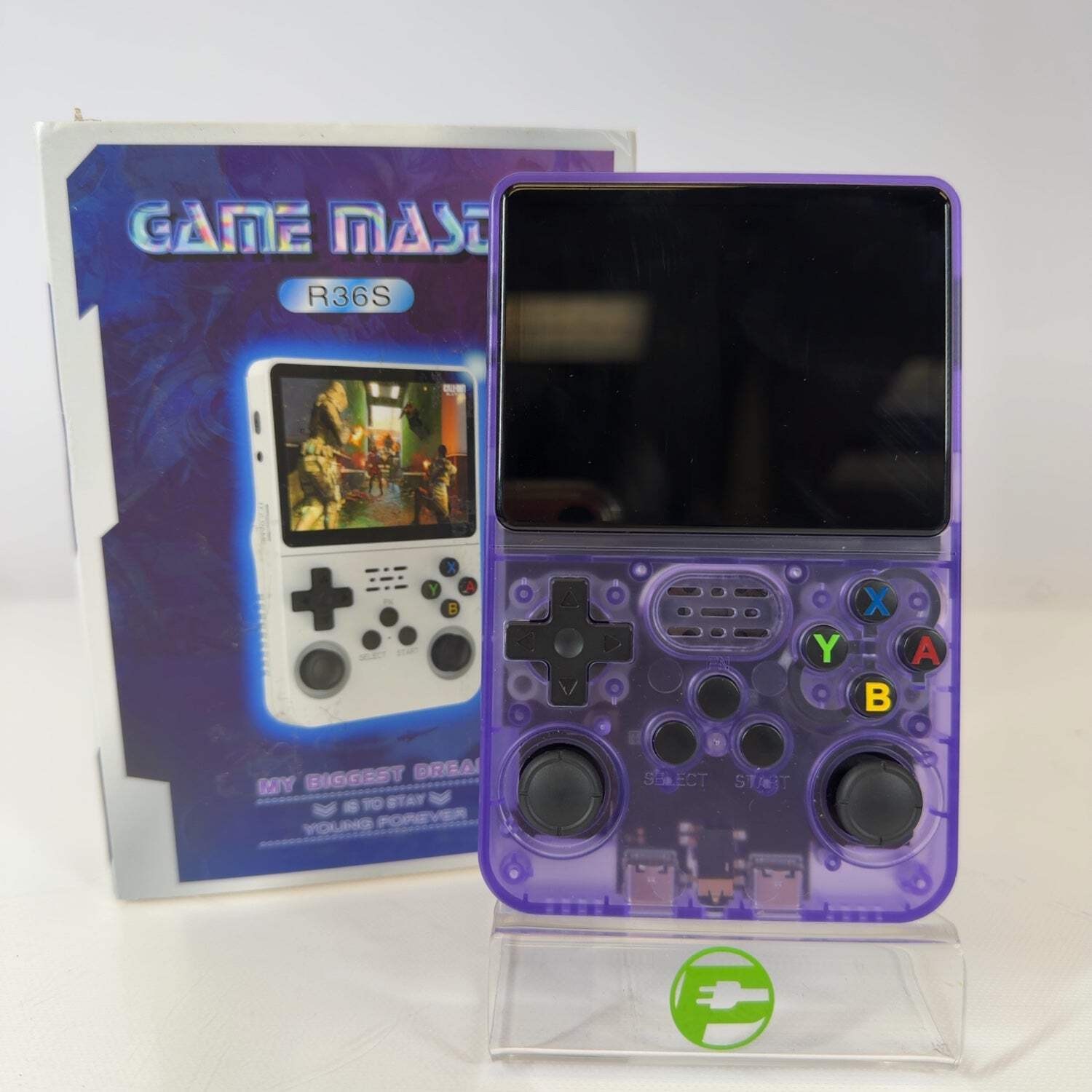 Game Master R36S Purple Handheld Emulator – NO OS/SD CARD