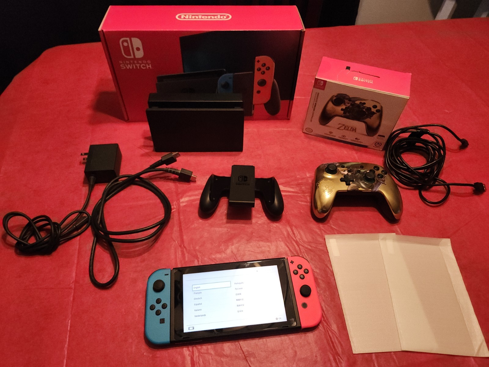 Switch Console With Box And Game Lot Pokemon Snap Zelda Controller Breath Wild