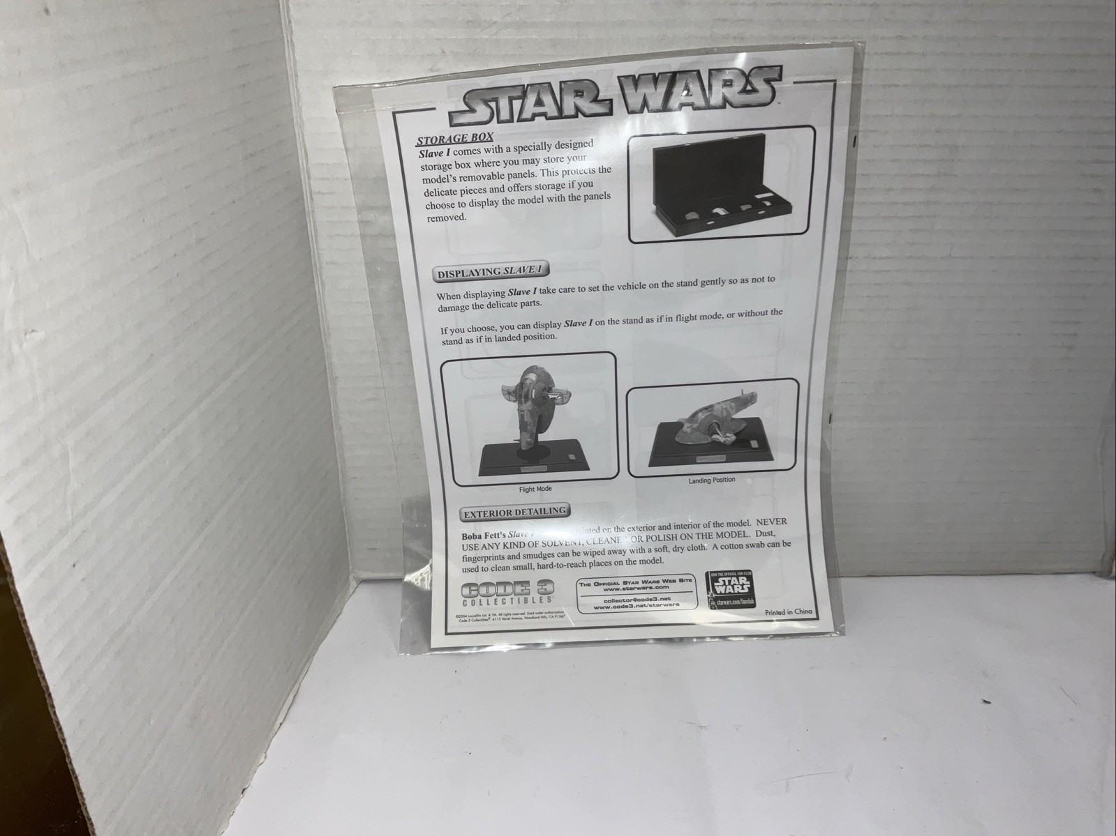 CODE 3 Star Wars Slave 1 Diecast Model (Limited Edition)No Box