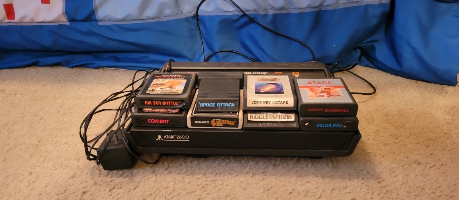 Atari 2600 Black Video Game Console With 8 Games No Contollers