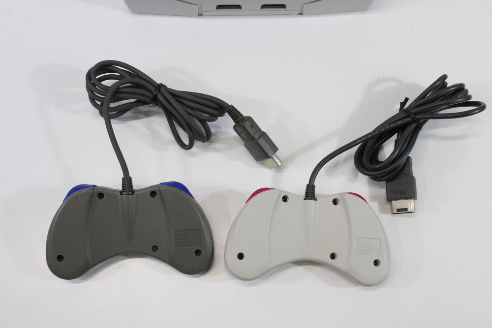 SEGA Saturn White Console Controller x2 AC AV HST-3220 SS JP Japan WORKING #3