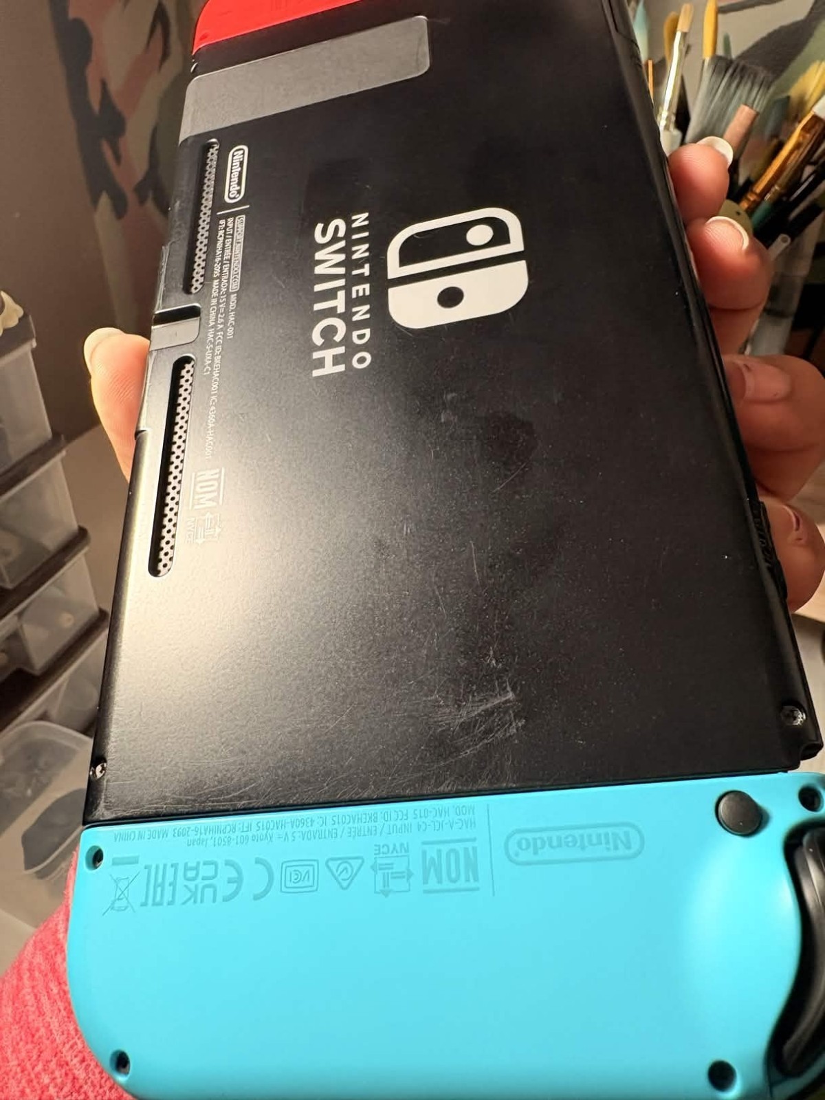 Nintendo Switch 32GB Gray Console with Neon Red and Neon Blue Joy-Con