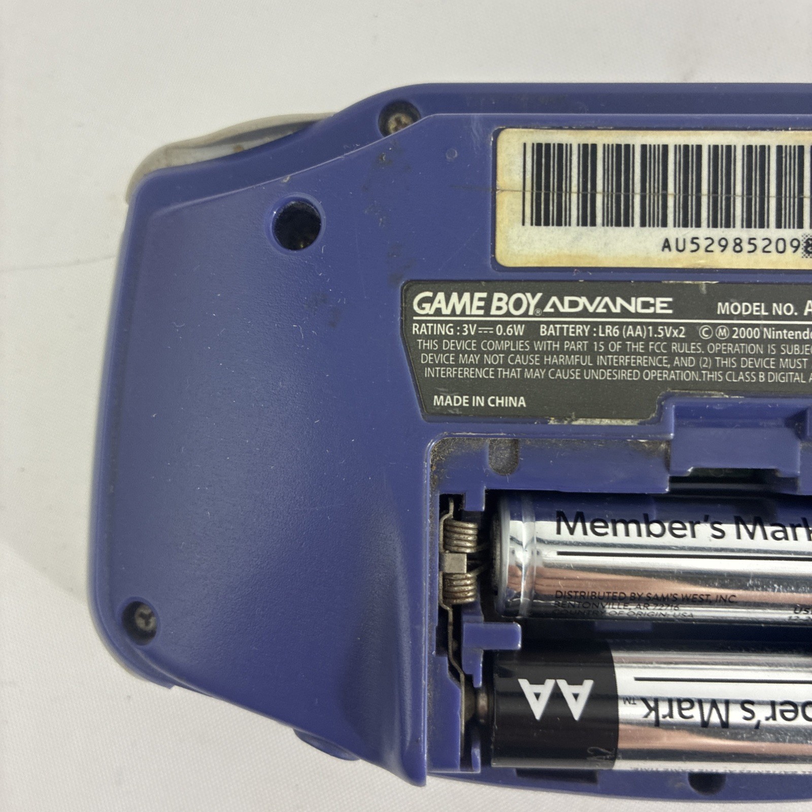 2000 Nintendo Game Boy Advance Handheld System Indigo AGB-001