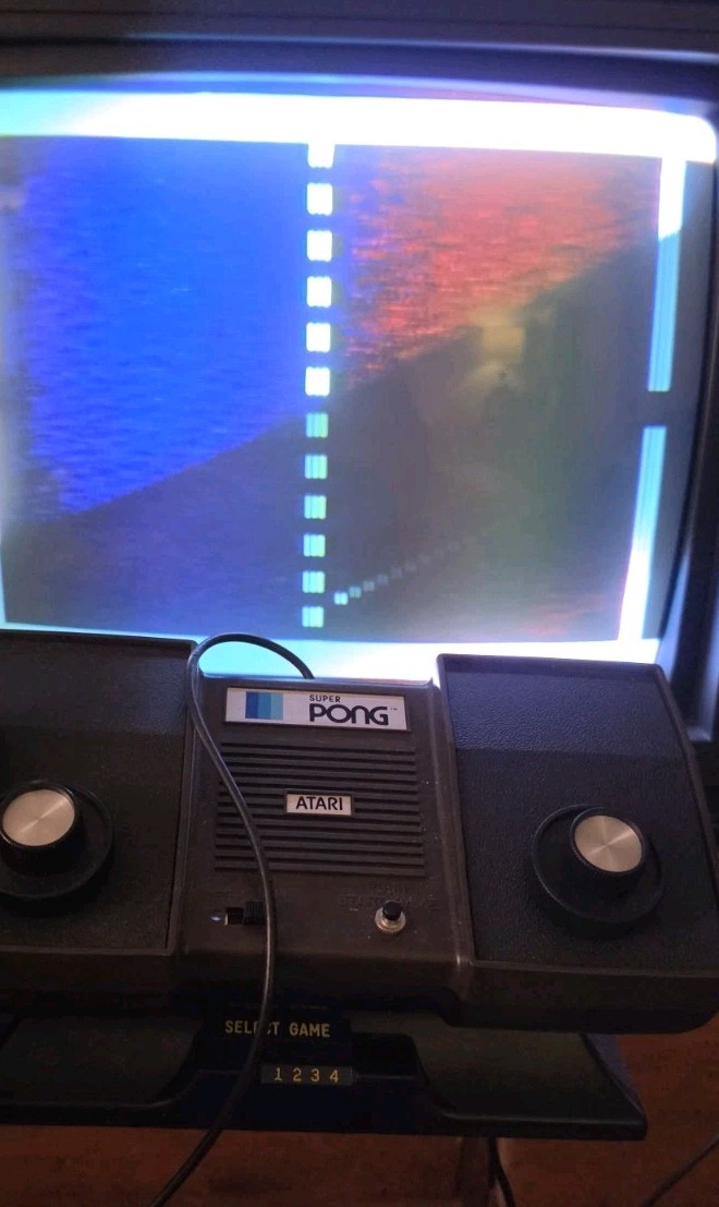 Vintage Atari SUPER Pong type tabletop Arcade video game TV console WORKS