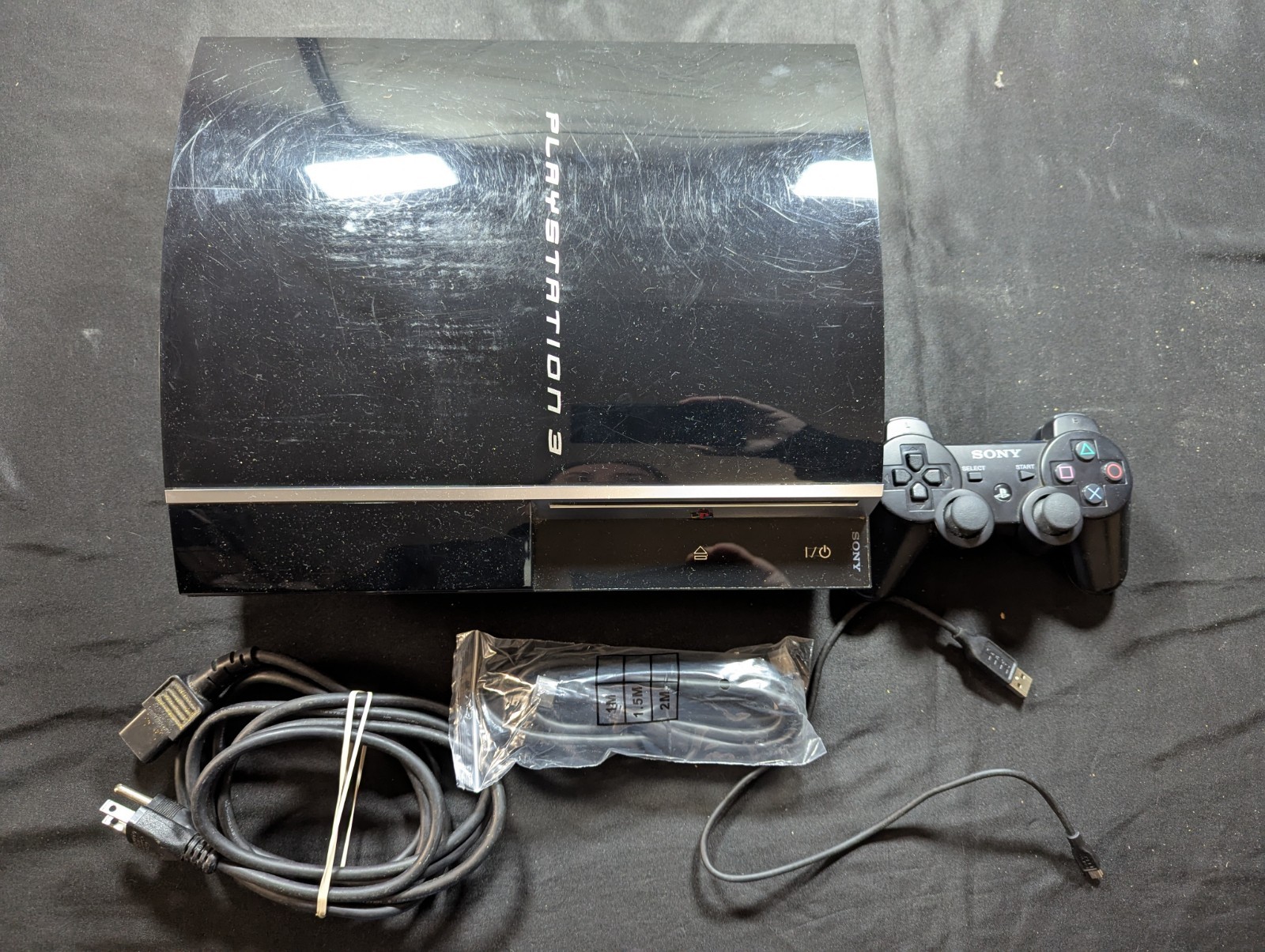 Sony PlayStation 3 80GB Fat Console w/ Controller HDMI & Power Cables