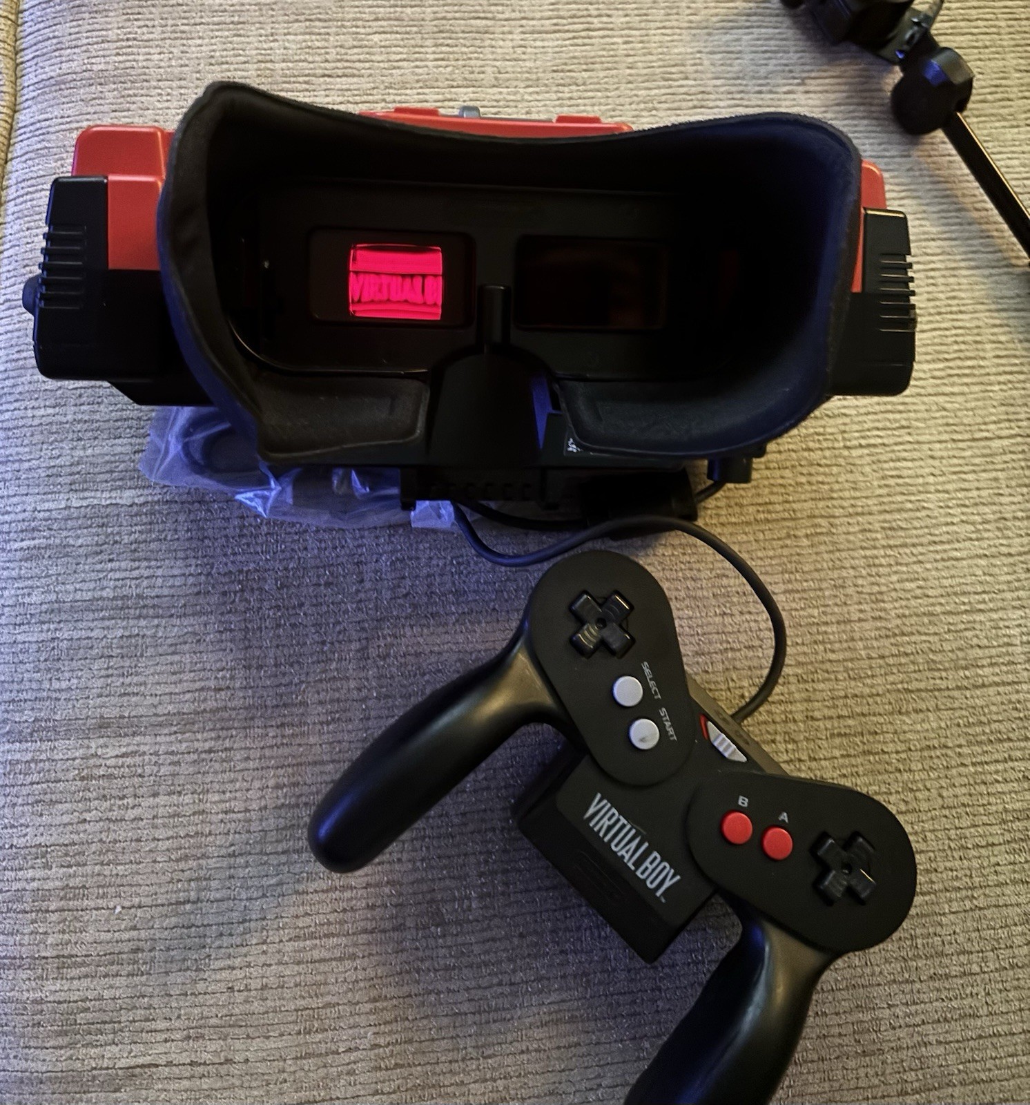 Nintendo Virtual Boy Console and Mario Tennis Bundle Tested & Working Excellent