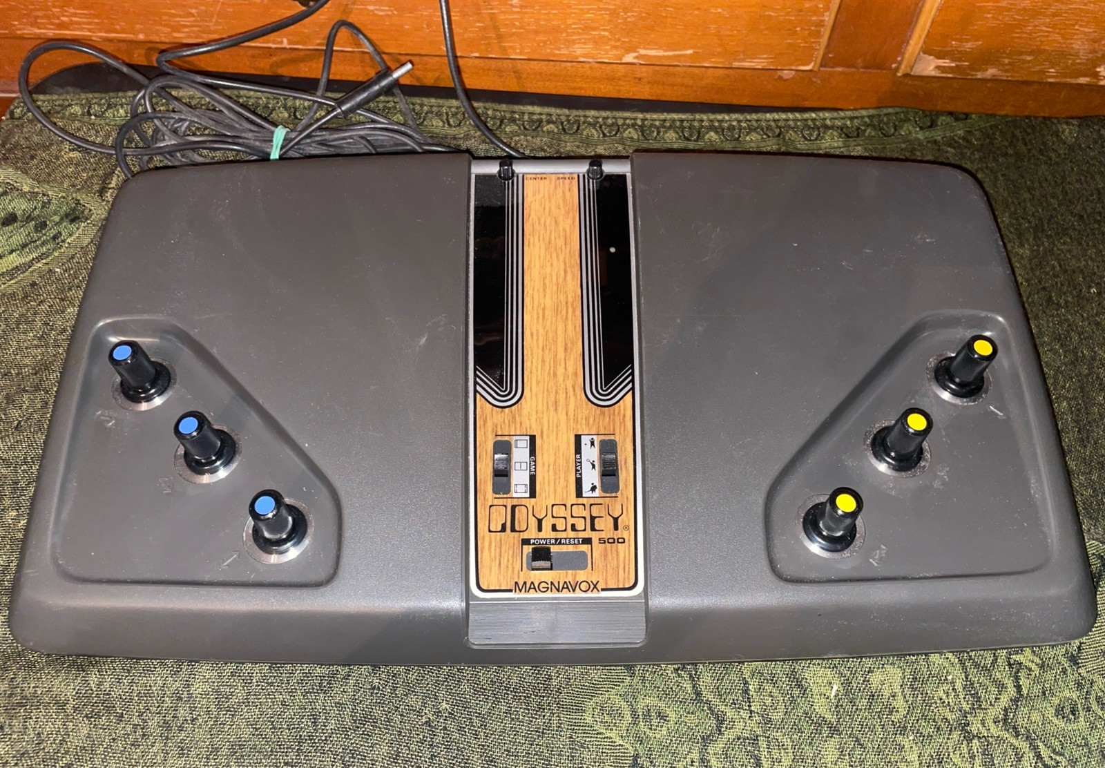 Vintage 1976 Magnavox Odyssey 500 Console UNTESTED Grey Blue And Yellow Sides