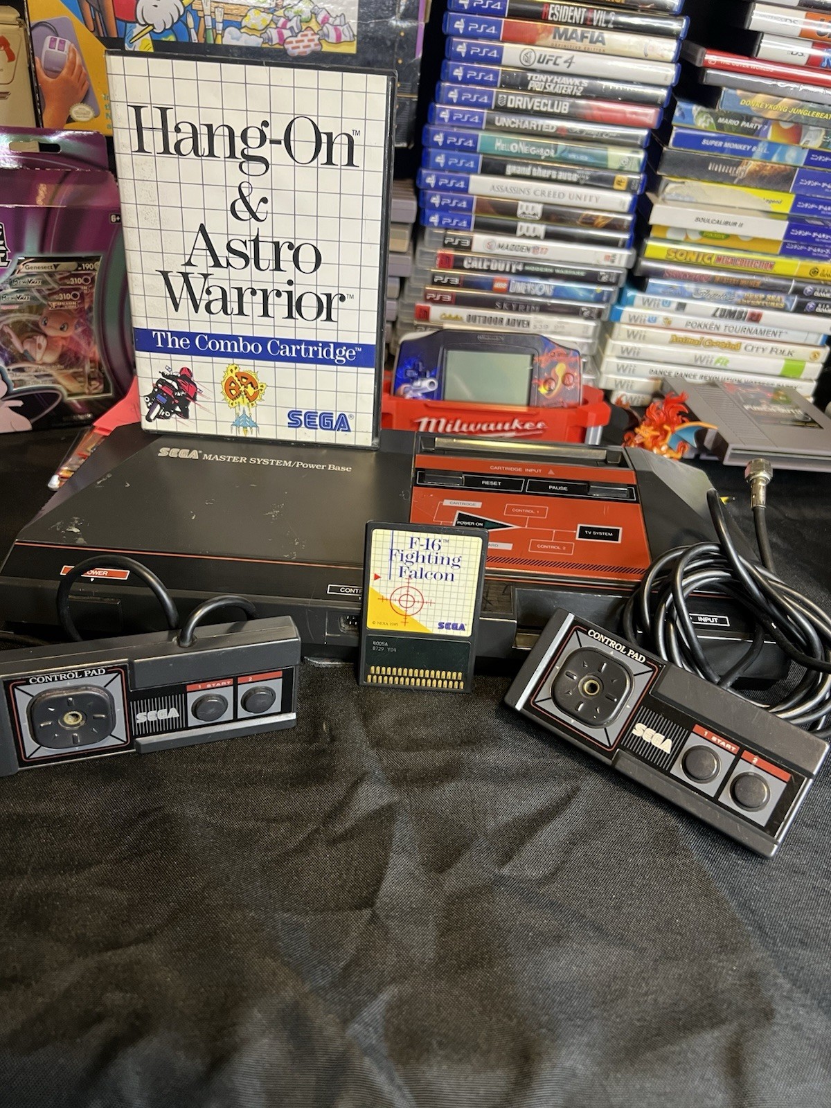 The Sega Base System Console Near Complete With F-16 Fighting Falcon, Hang on