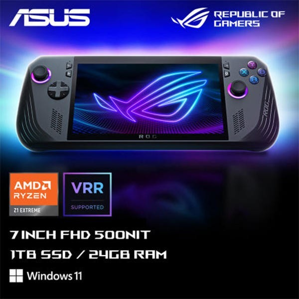 ASUS ROG Ally X RC72LA-NH007W , 7″ FHD, AMD Ryzen Z1 Extreme Processor, 24GB