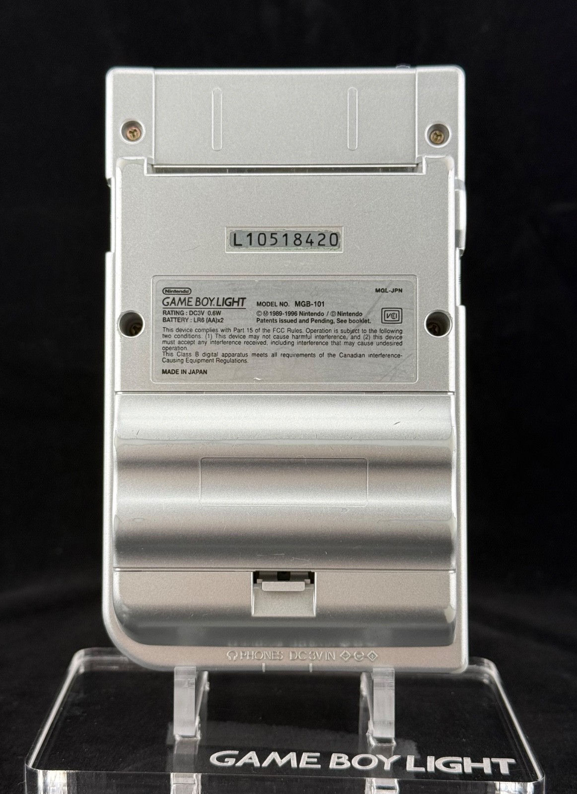 Nintendo Gameboy Light Silver – Good Condition – Serviced – New Capacitors