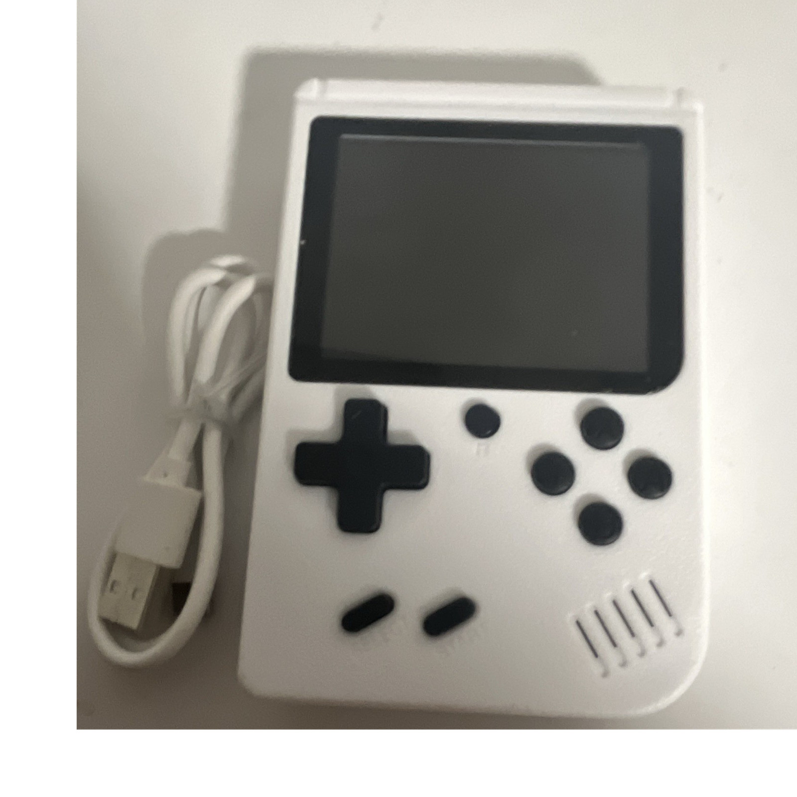 White Retro FC Handheld Game Console USB-A Rechargeable Battery Used