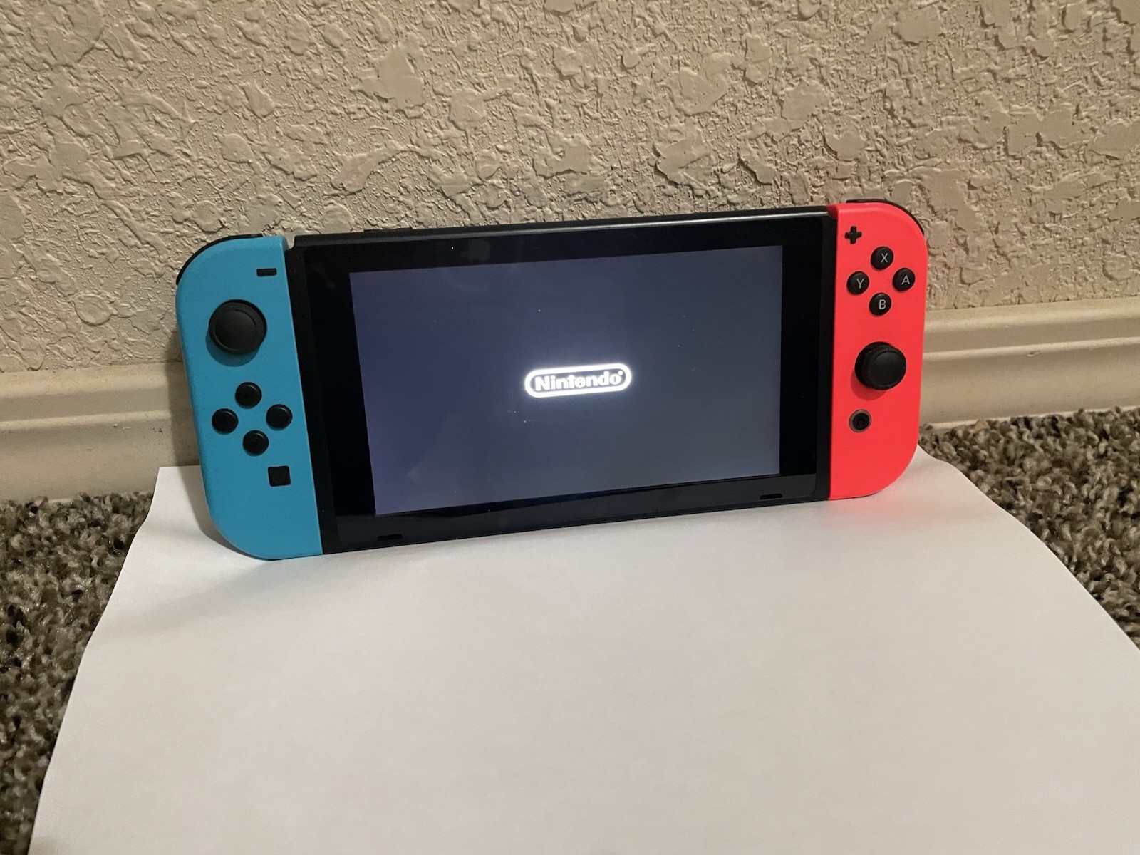 Nintendo Switch Console Neon Blue and Red Joy-Con Handheld Mode