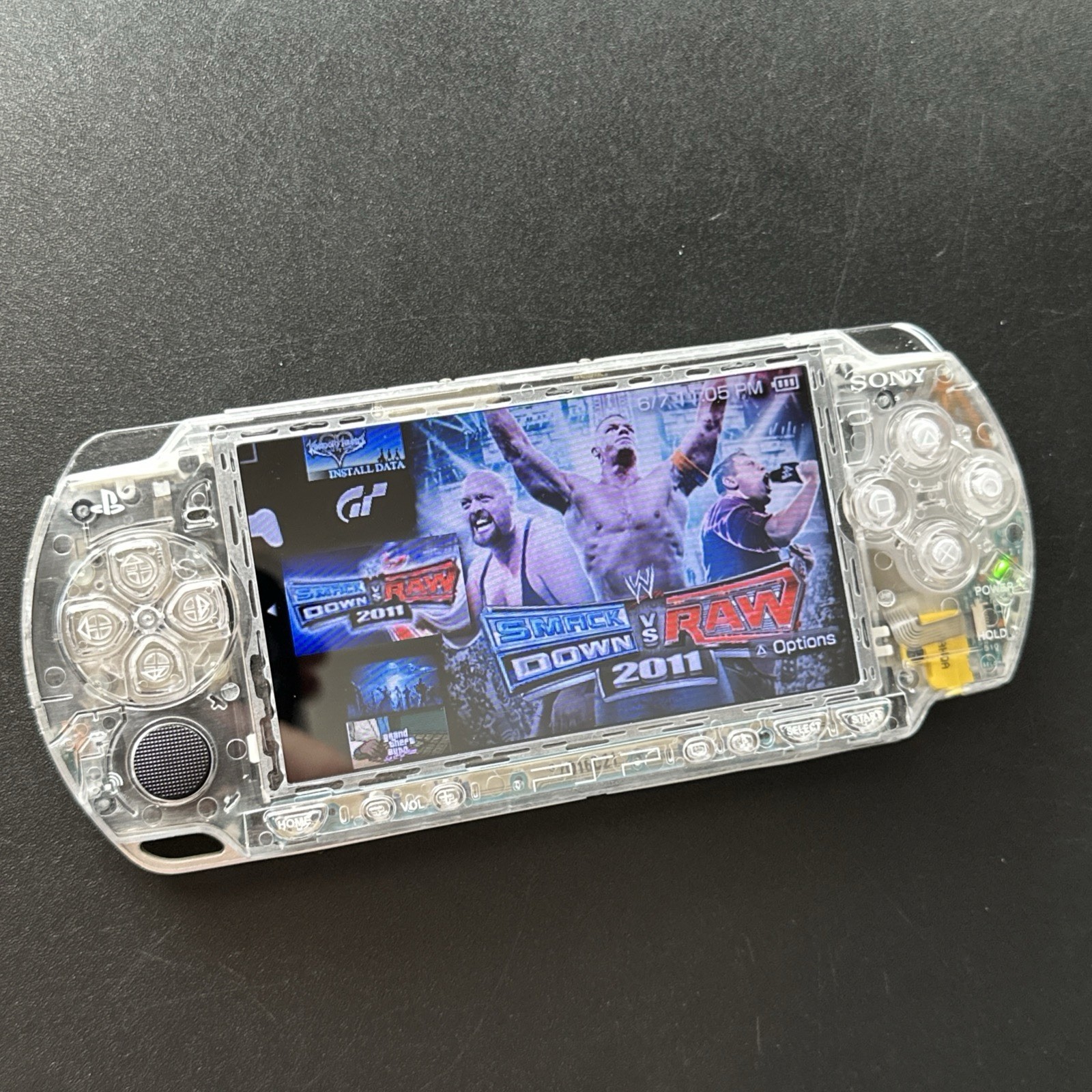 26 Games Clear Sony PSP 2000 Handheld Console System & Charger Tested Working