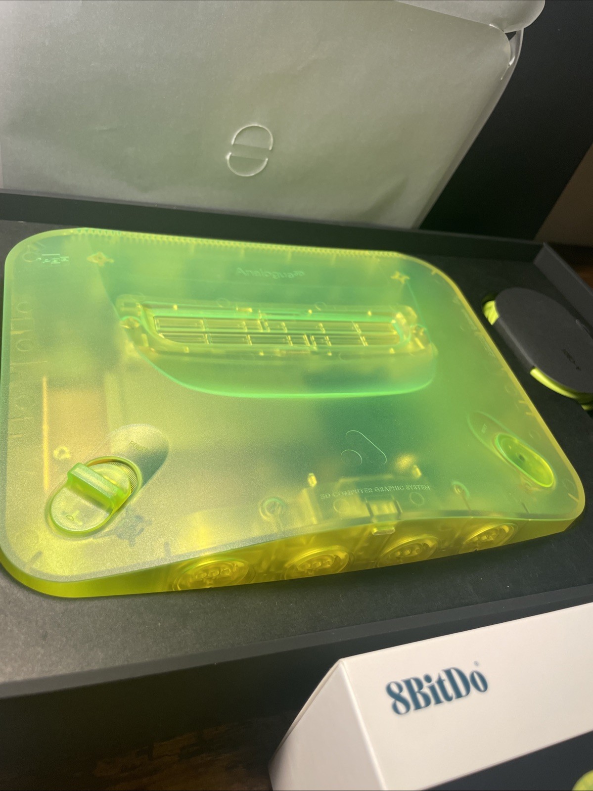 Analogue 3D Prototype Limited Console – Extreme Green N64 W/Green 8BitDo – Mint