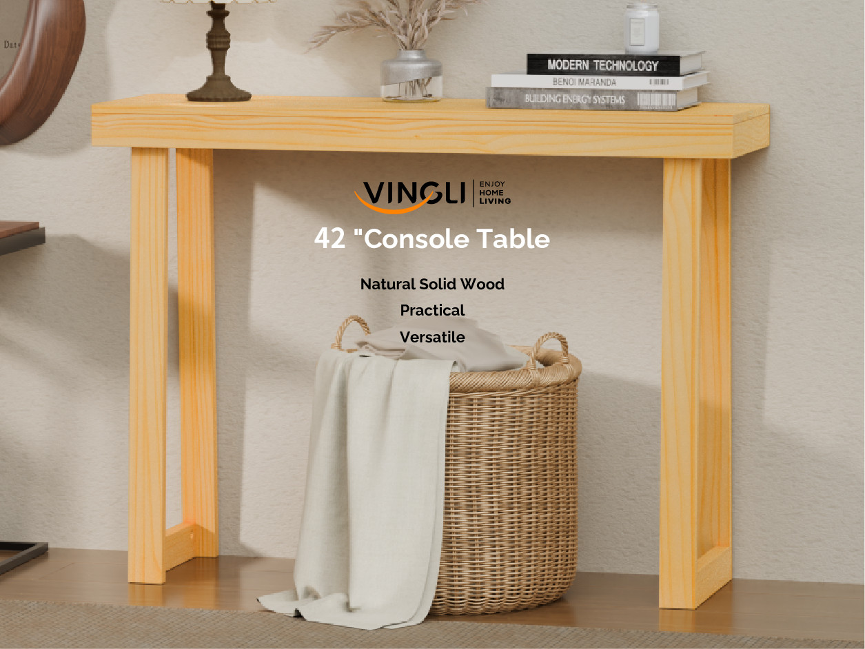 Console Table Sofa Table Living Room Narrow Entryway Table for Hallway Wood