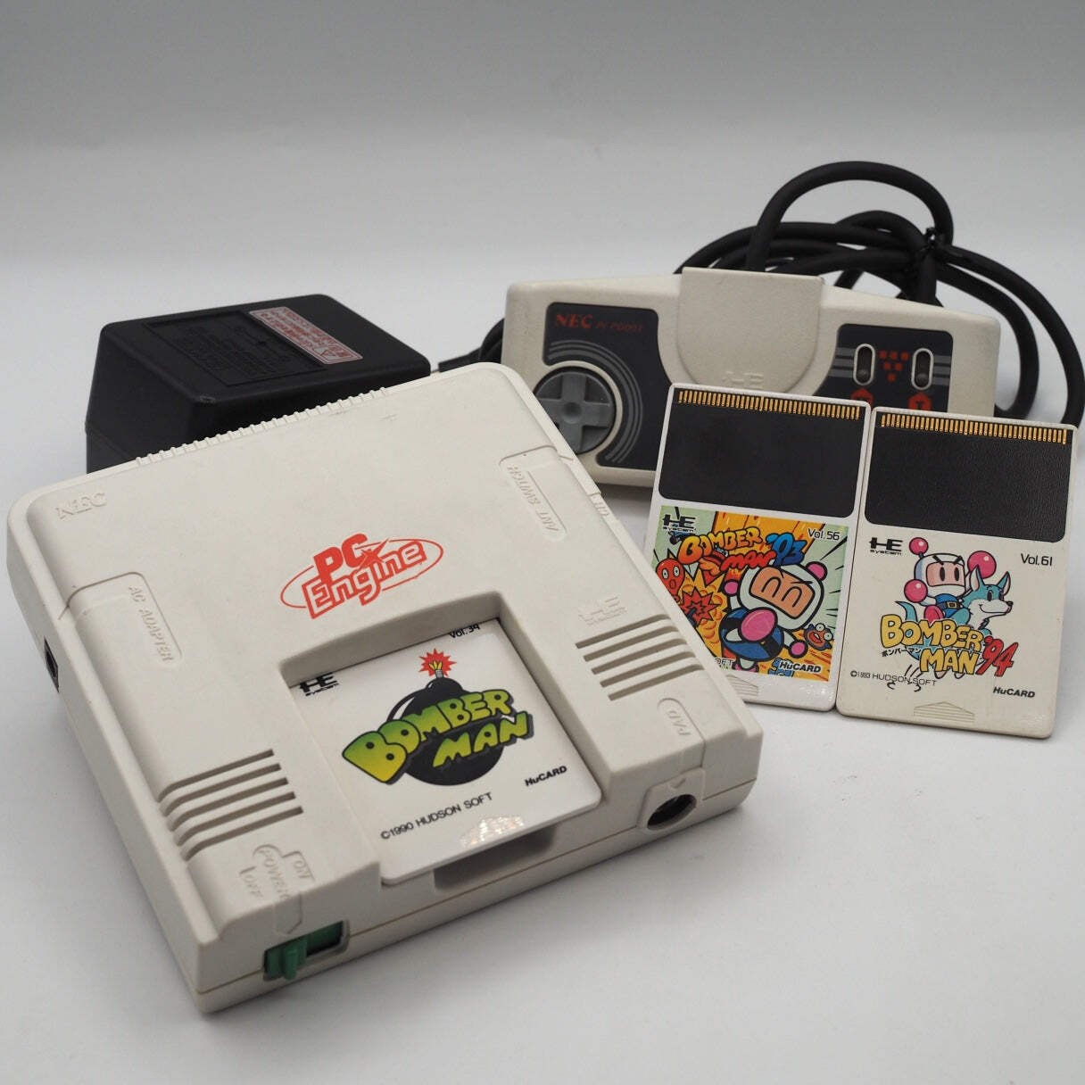 NEC PC Engine Console PI-TG001 w/ Bomberman, ’93 & ’94 Game Bundle Tested NTSC-J