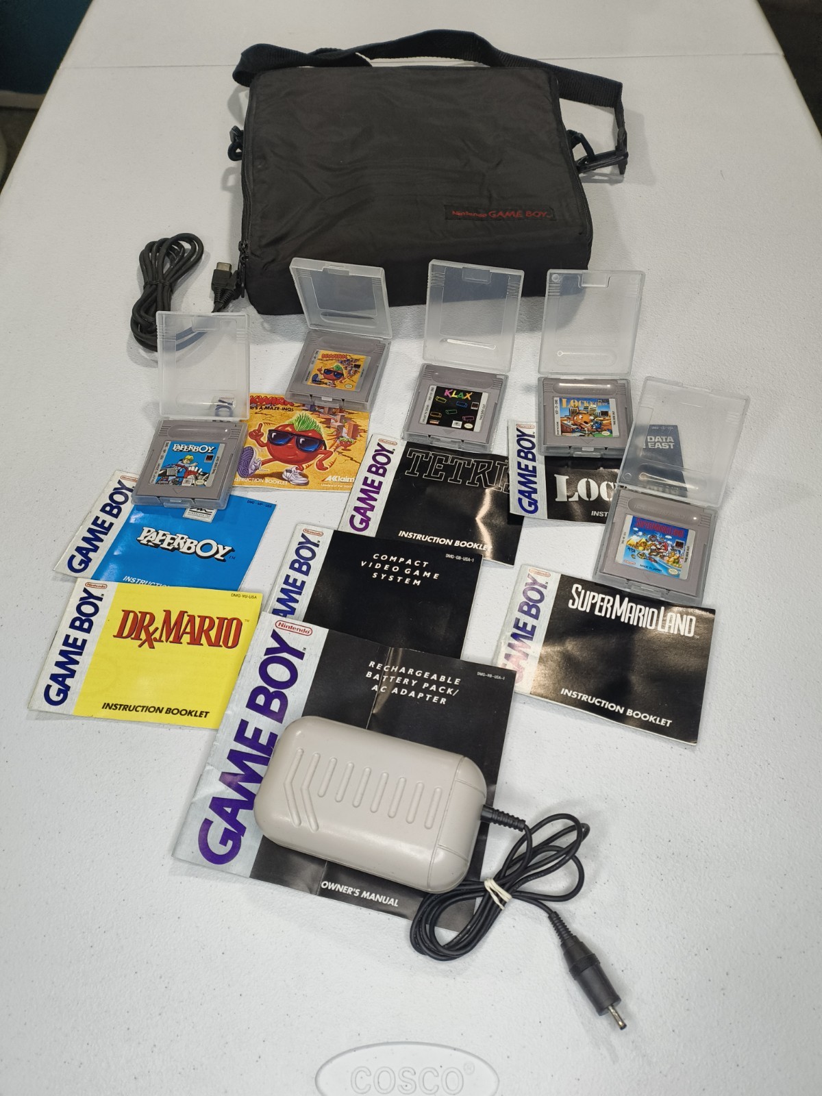 OEM Authentic Original Game Boy Bundle 5 games rechargable battery and case