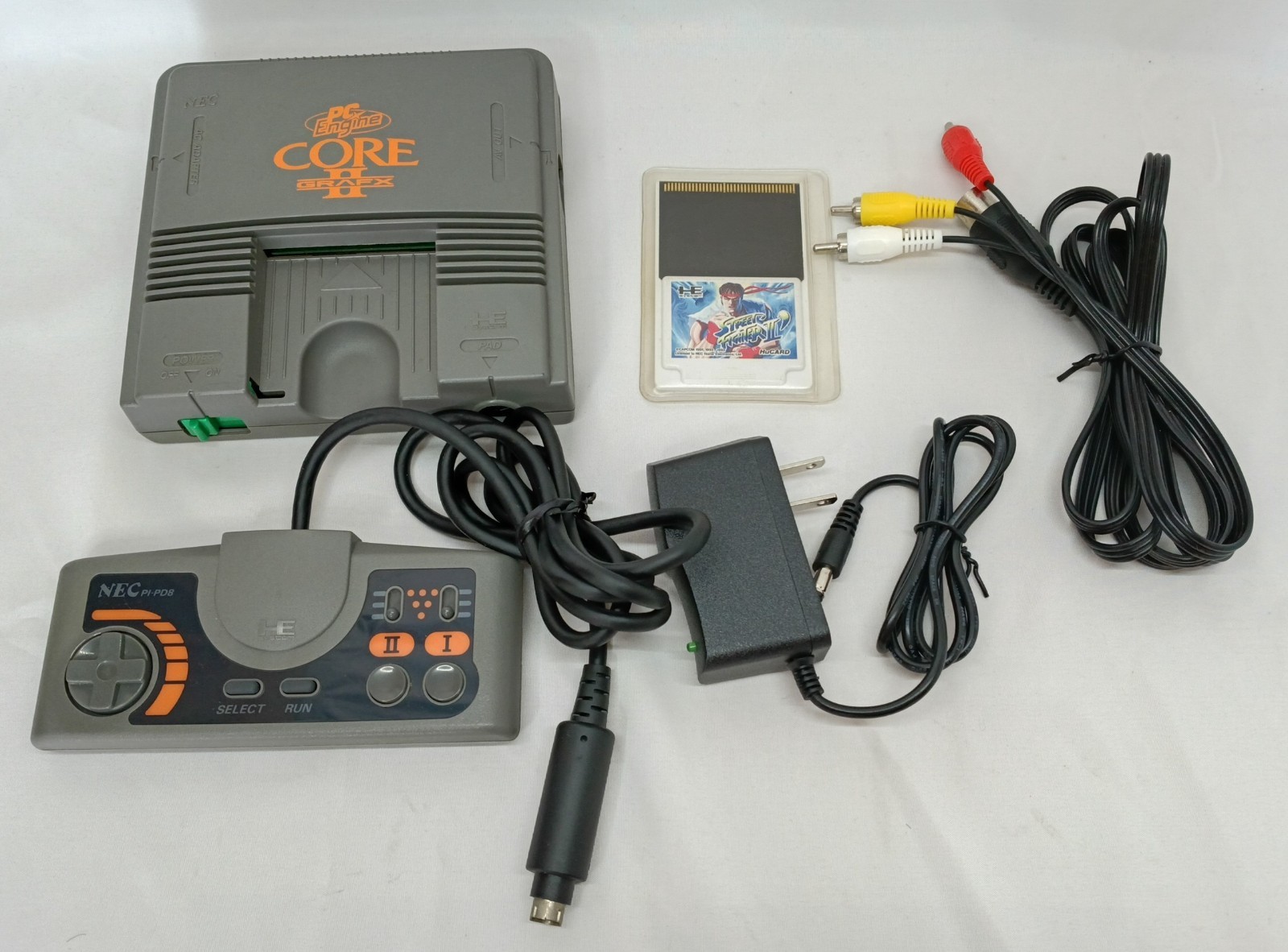 PC Engine CORE GRAFX II console Controller Street Fighter II’ NTSC-J Tested